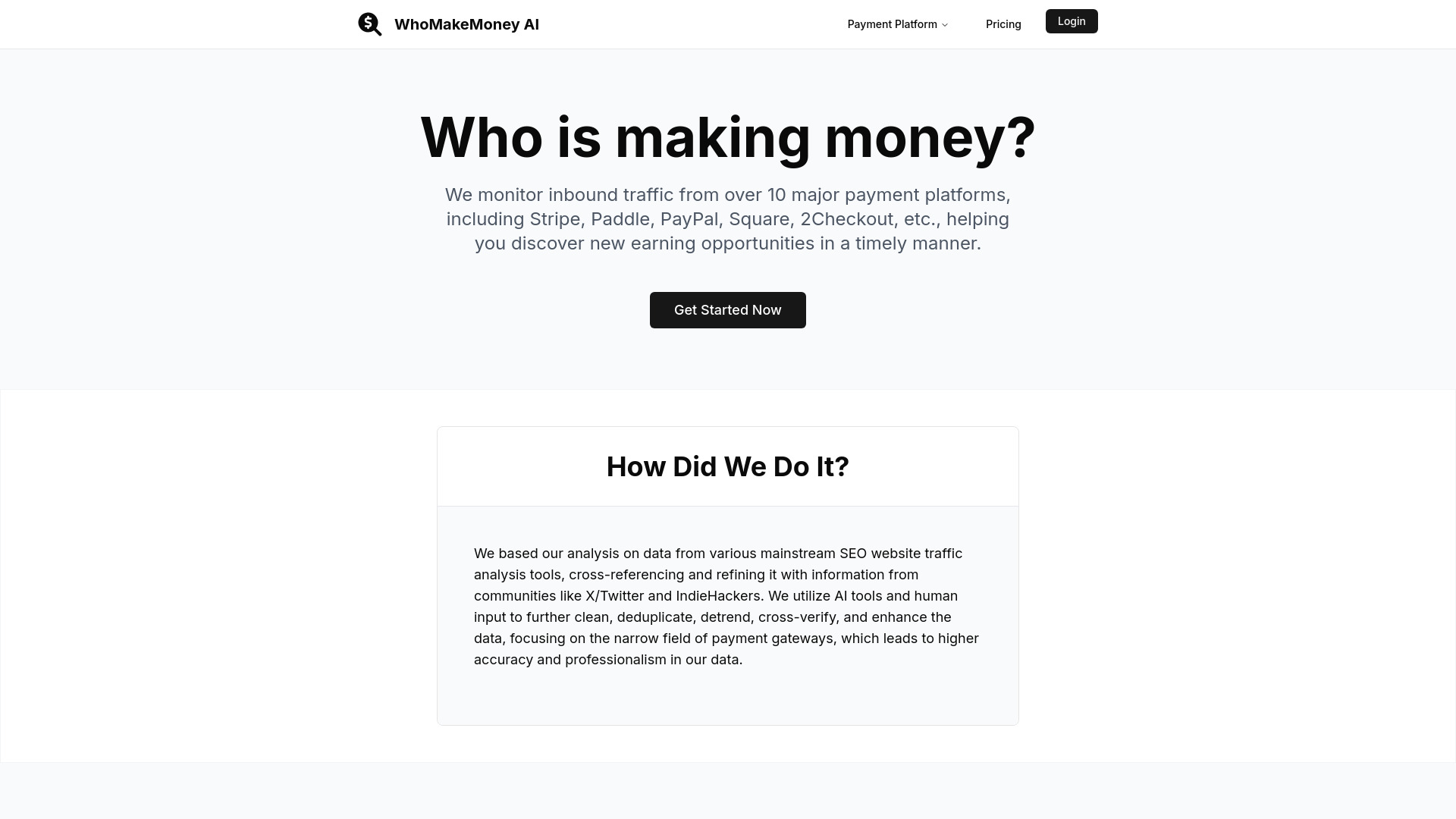 WhoMakeMoney AI网页截图,WhoMakeMoney AI网页快照