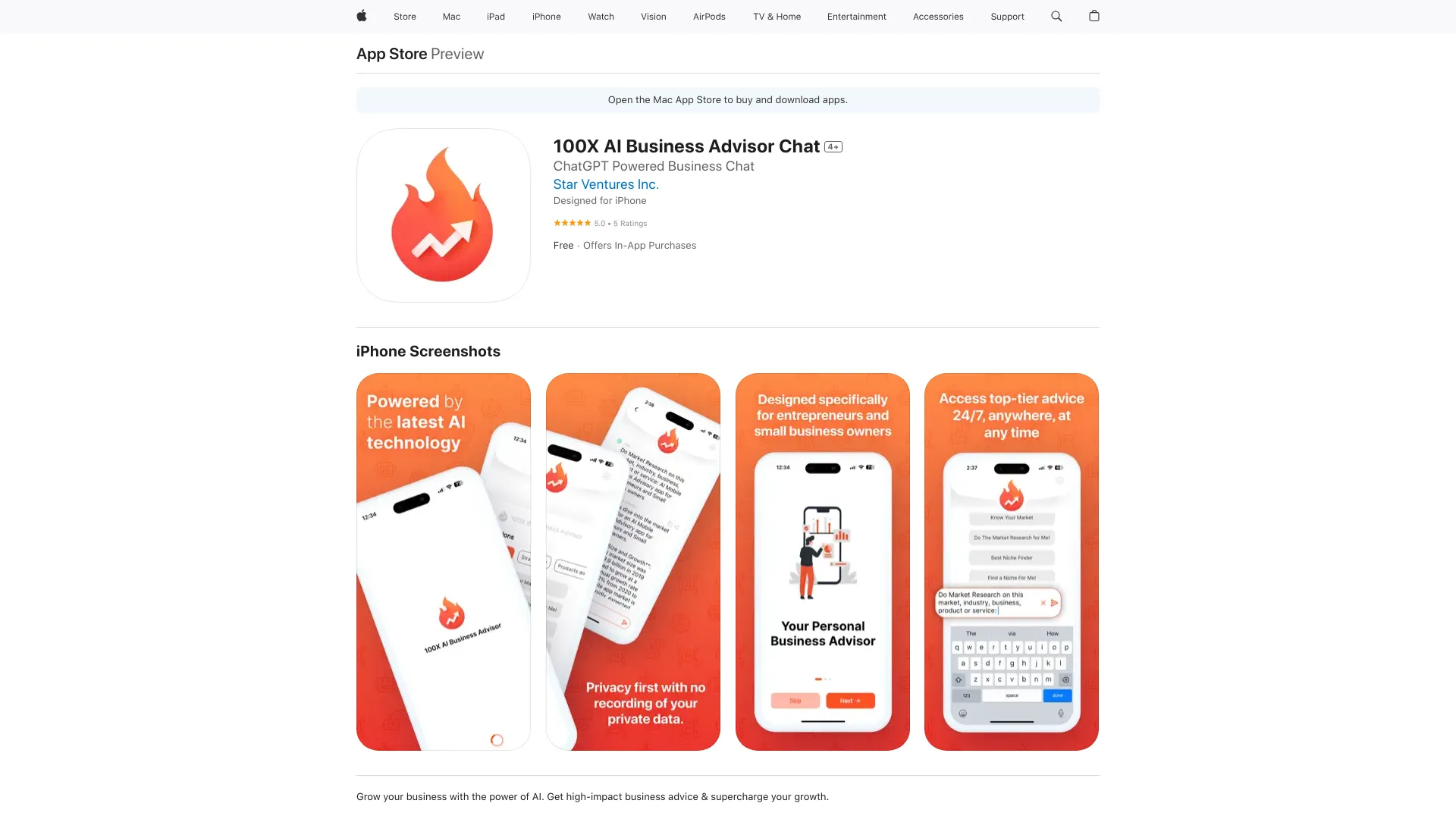 100X AI Business Advisor网页截图,100X AI Business Advisor网页快照