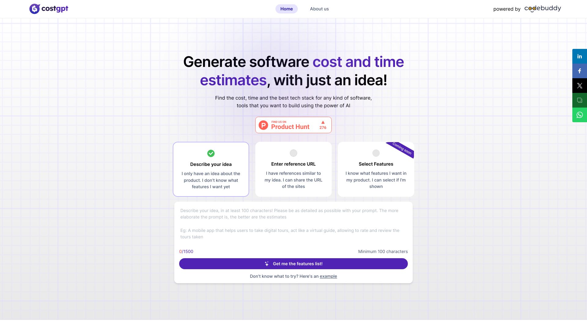 CostGpt网页截图,CostGpt网页快照