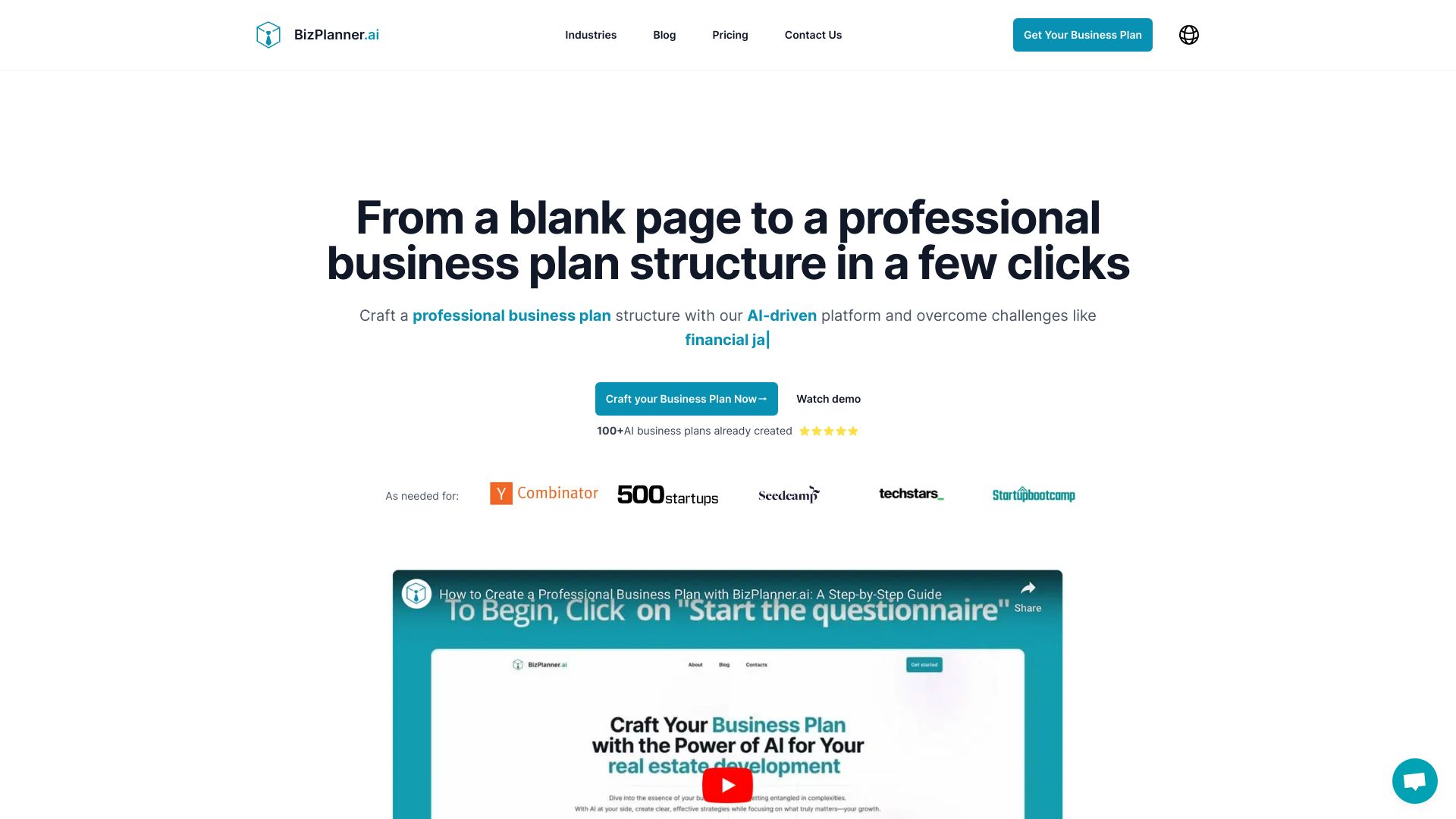 BizPlannerAI网页截图,BizPlannerAI网页快照