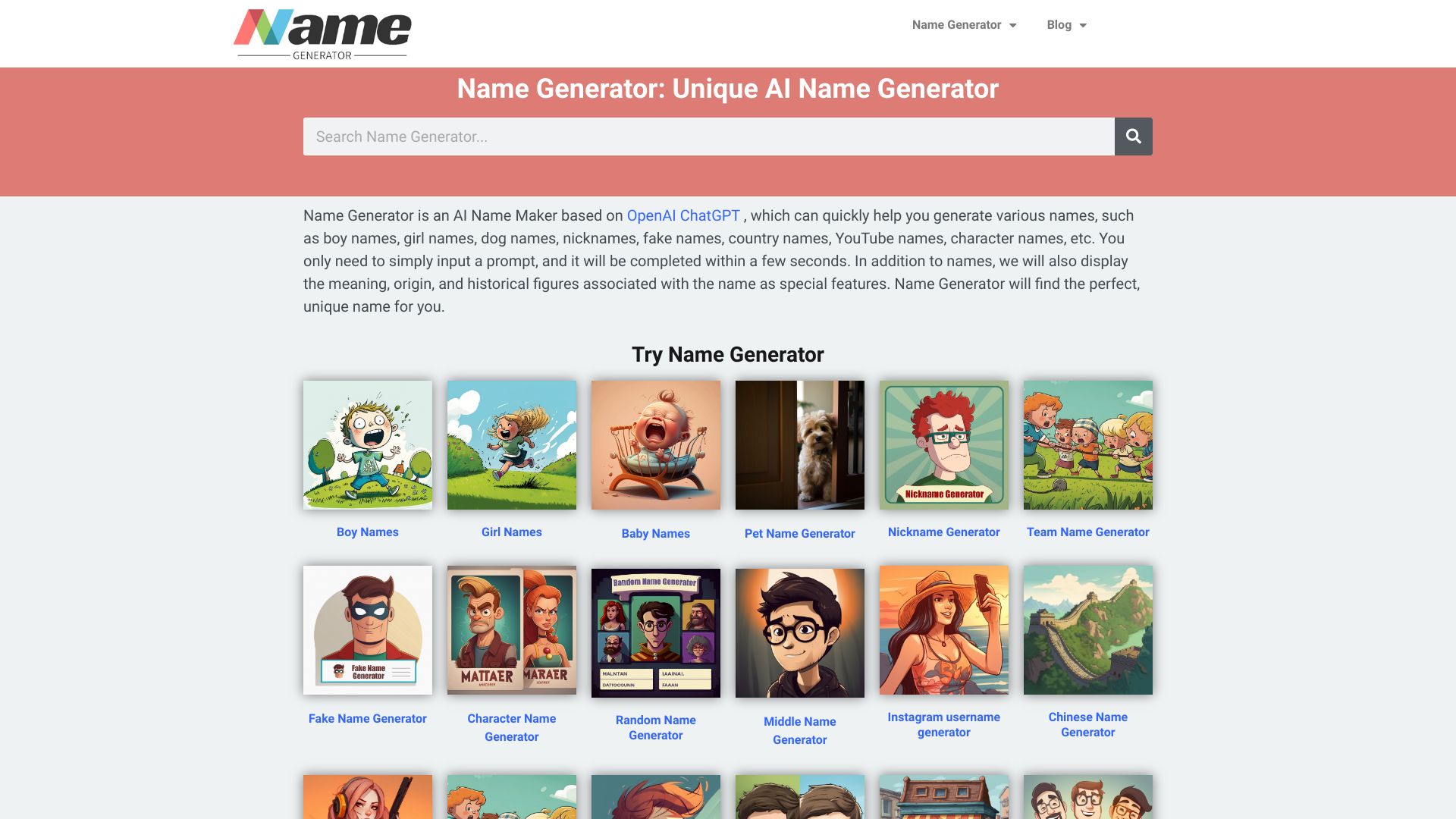 Name Generator网页截图,Name Generator网页快照