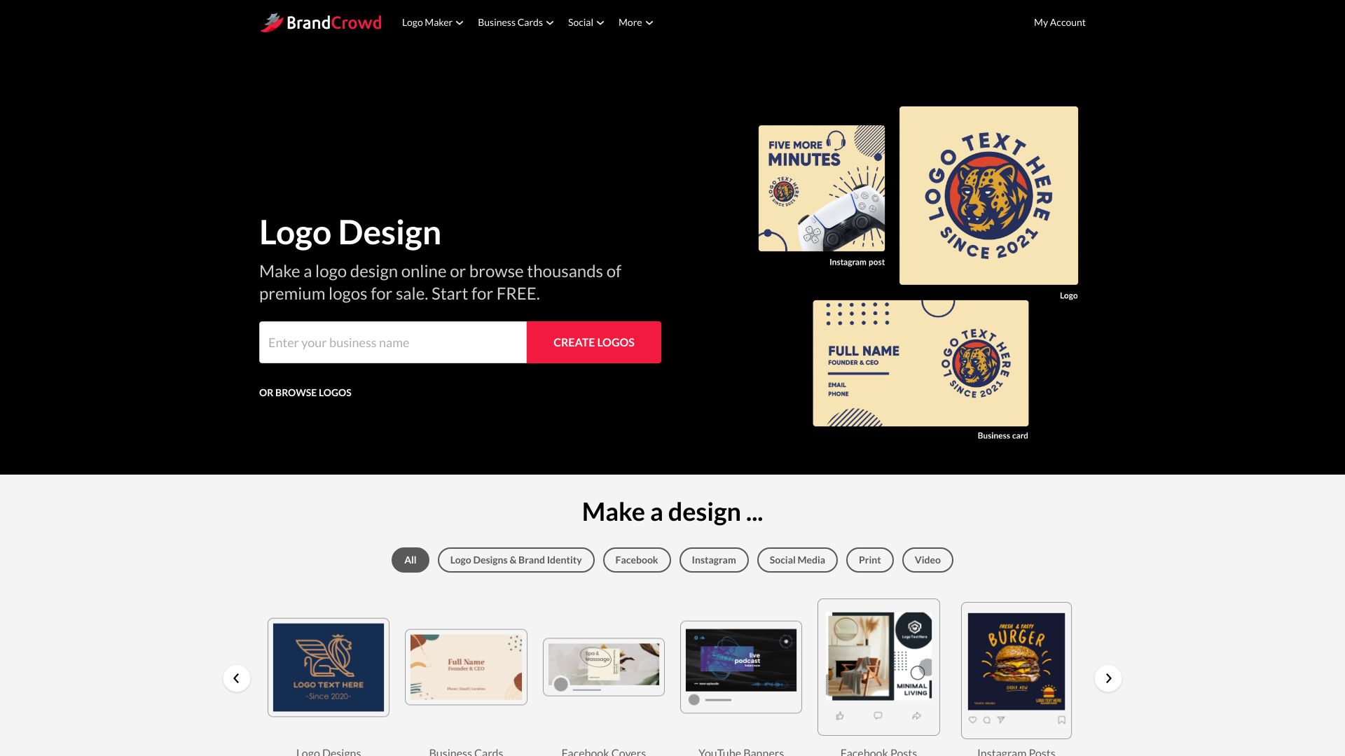 BrandCrowd网页截图,BrandCrowd网页快照