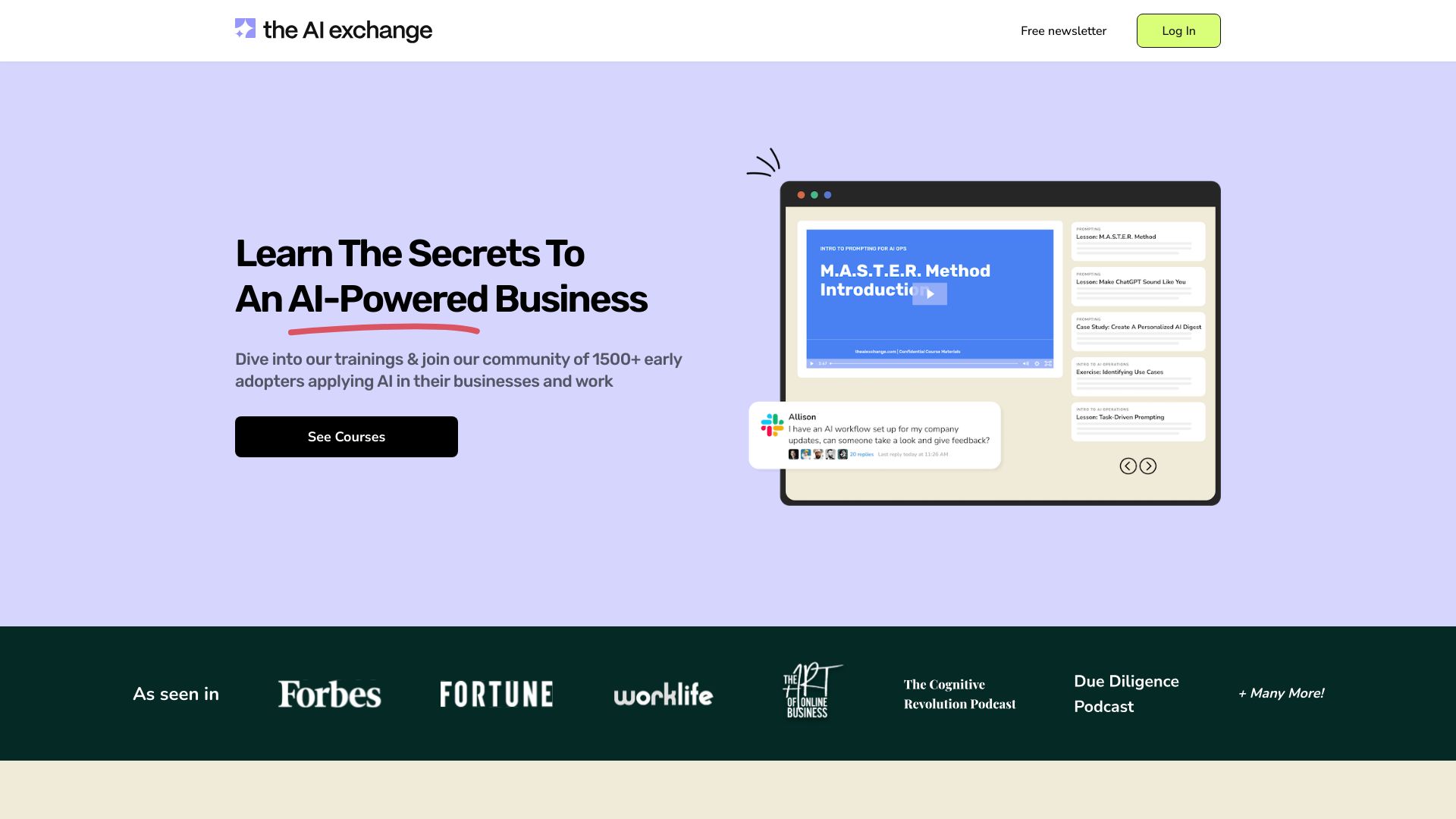The AI Exchange网页截图,The AI Exchange网页快照