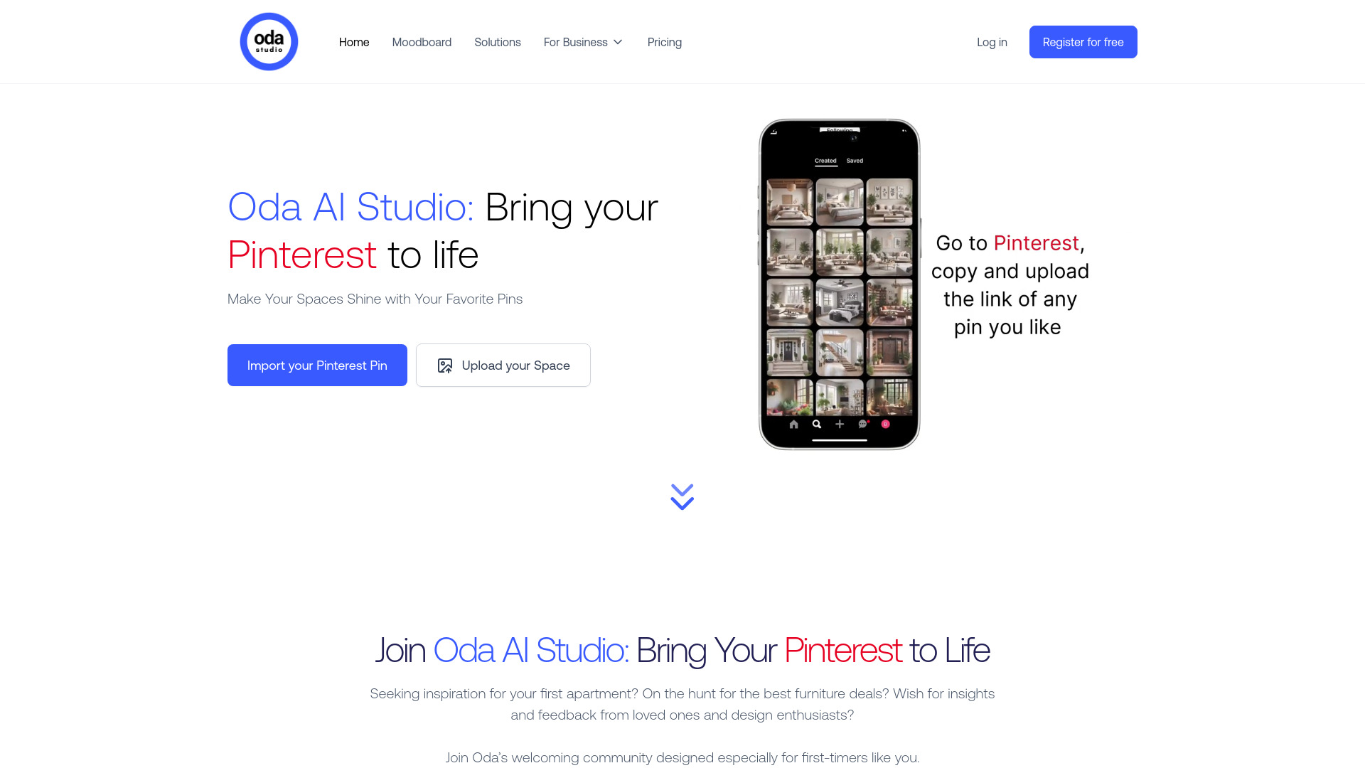 Oda AI Studio网页截图,Oda AI Studio网页快照