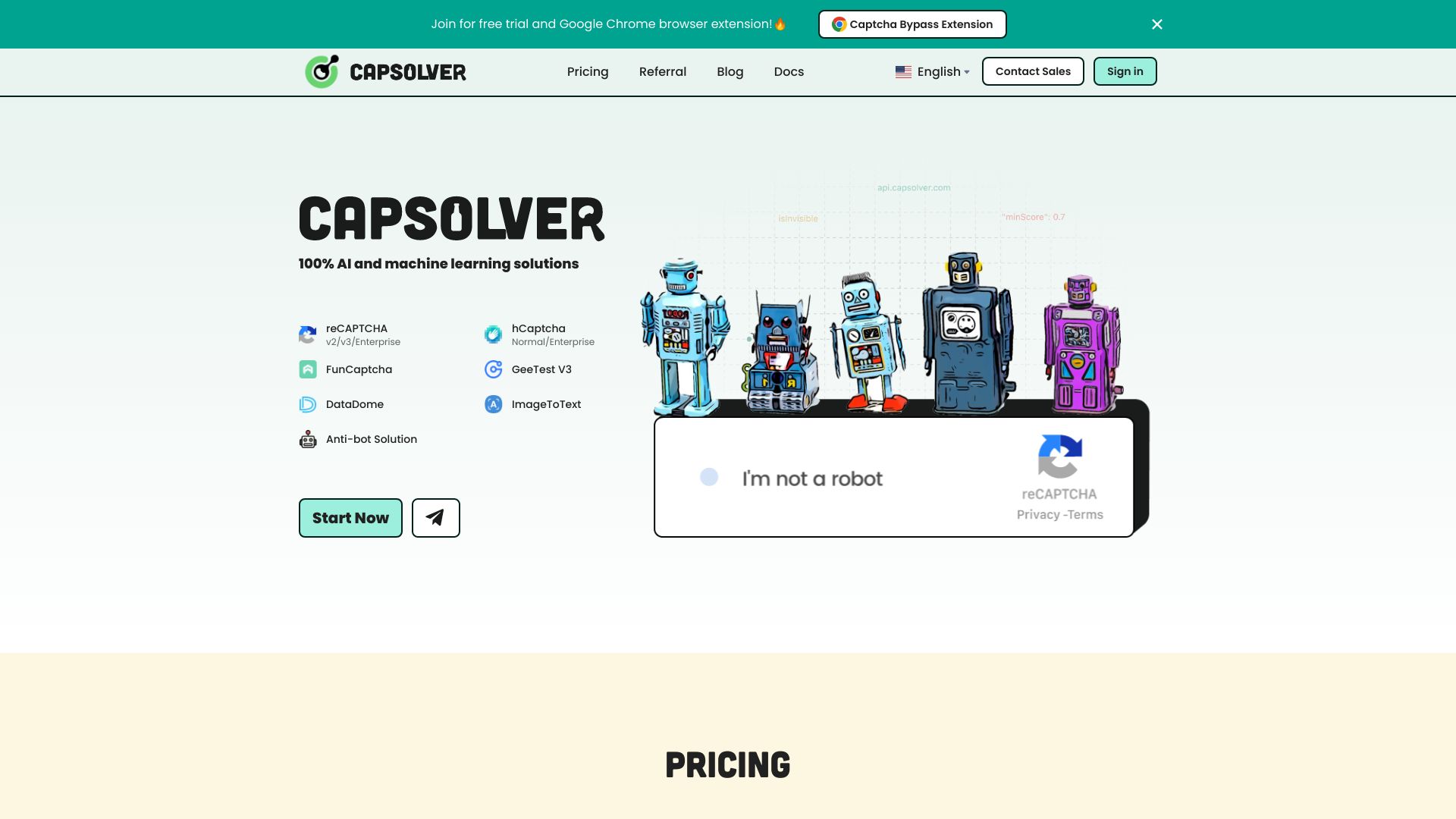 Capsolver网页截图,Capsolver网页快照