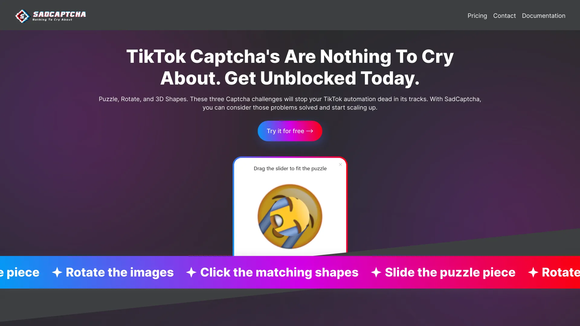 TikTok Captcha Solver API网页截图,TikTok Captcha Solver API网页快照