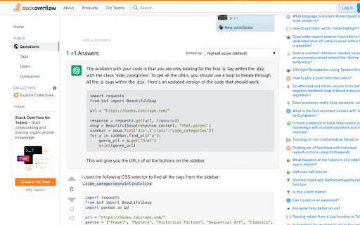 ChatGPT for StackOverflow网页截图,ChatGPT for StackOverflow网页快照