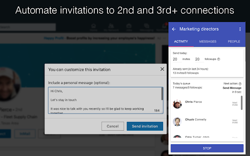 InTouch: LinkedIn auto connections & messages网页截图,InTouch: LinkedIn auto connections & messages网页快照
