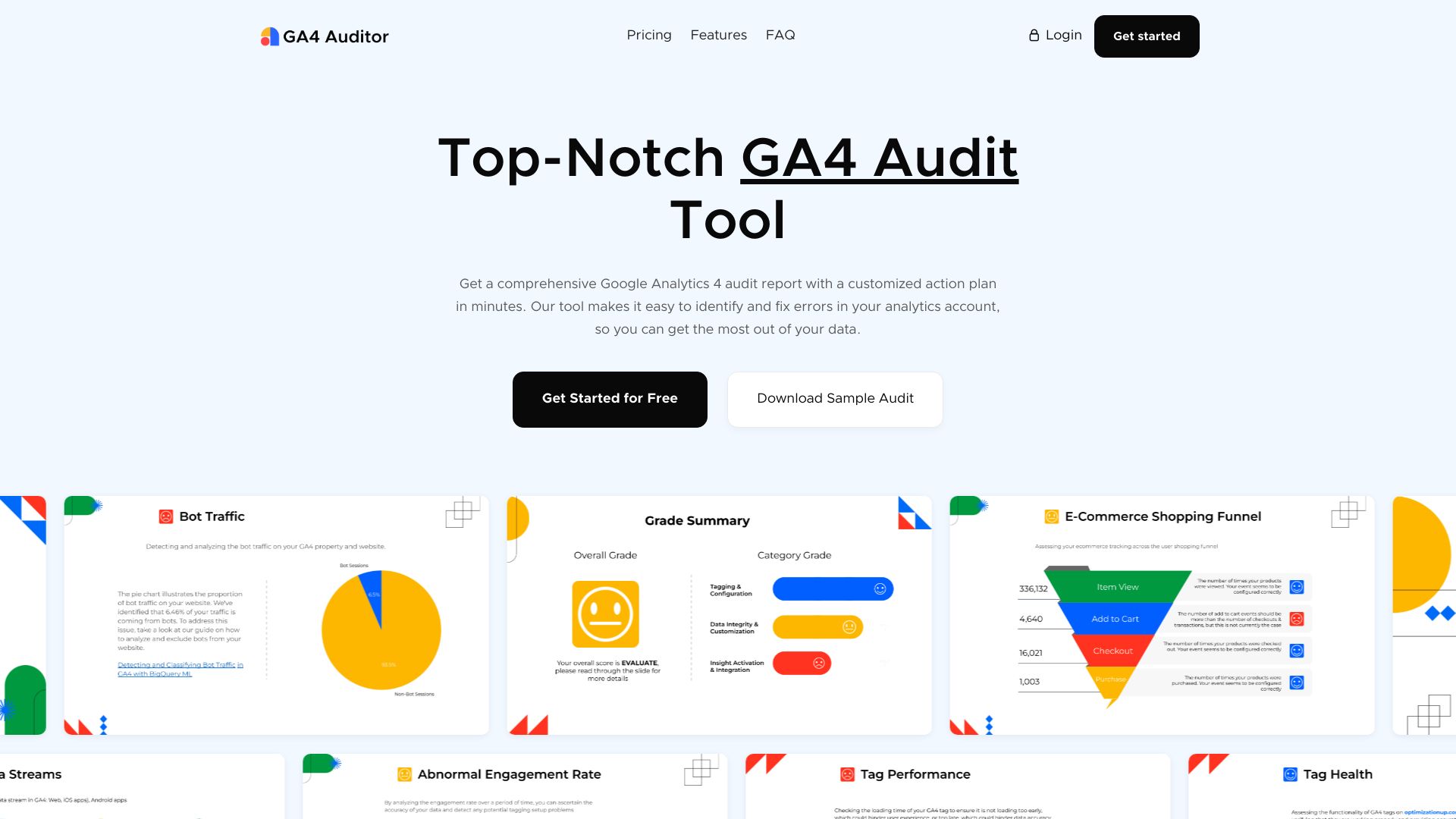 GA4 Auditor网页截图,GA4 Auditor网页快照