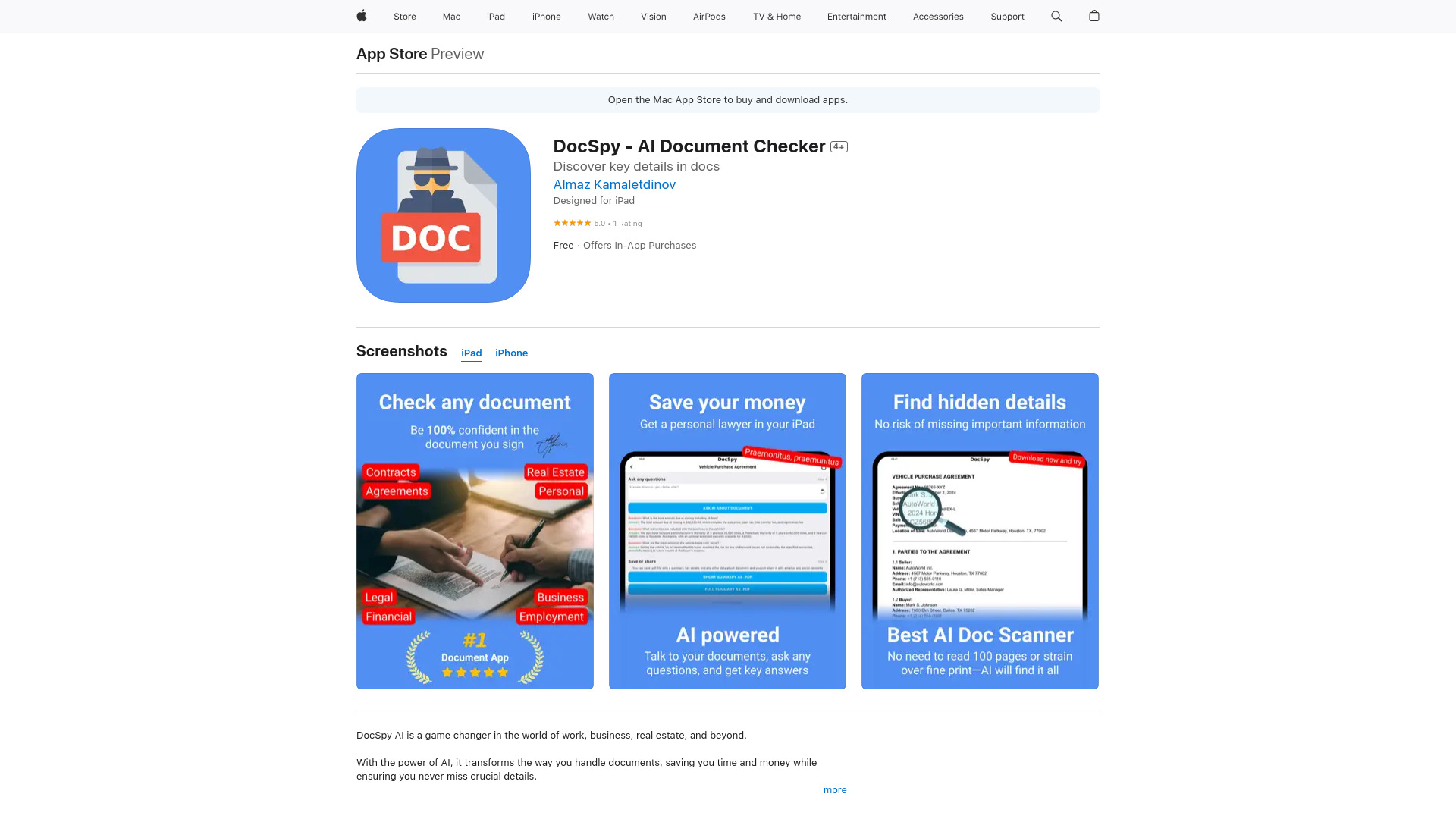 DocSpy: AI Document Checker网页截图,DocSpy: AI Document Checker网页快照