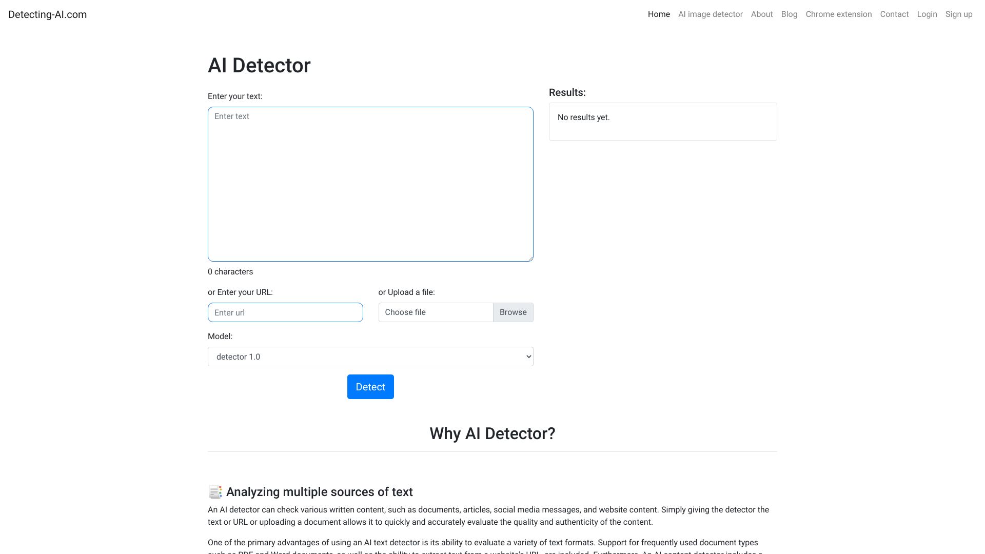 Detecting-AI.com网页截图,Detecting-AI.com网页快照