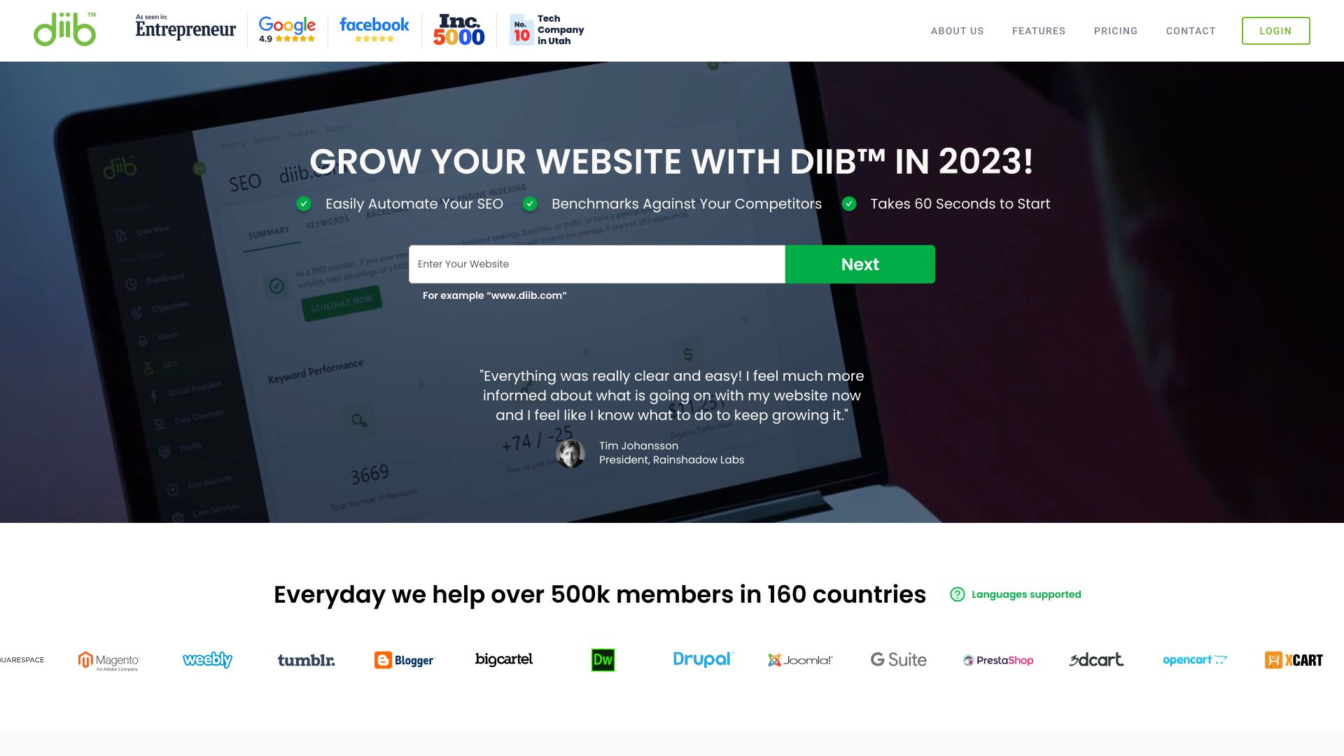Diib网页截图,Diib网页快照