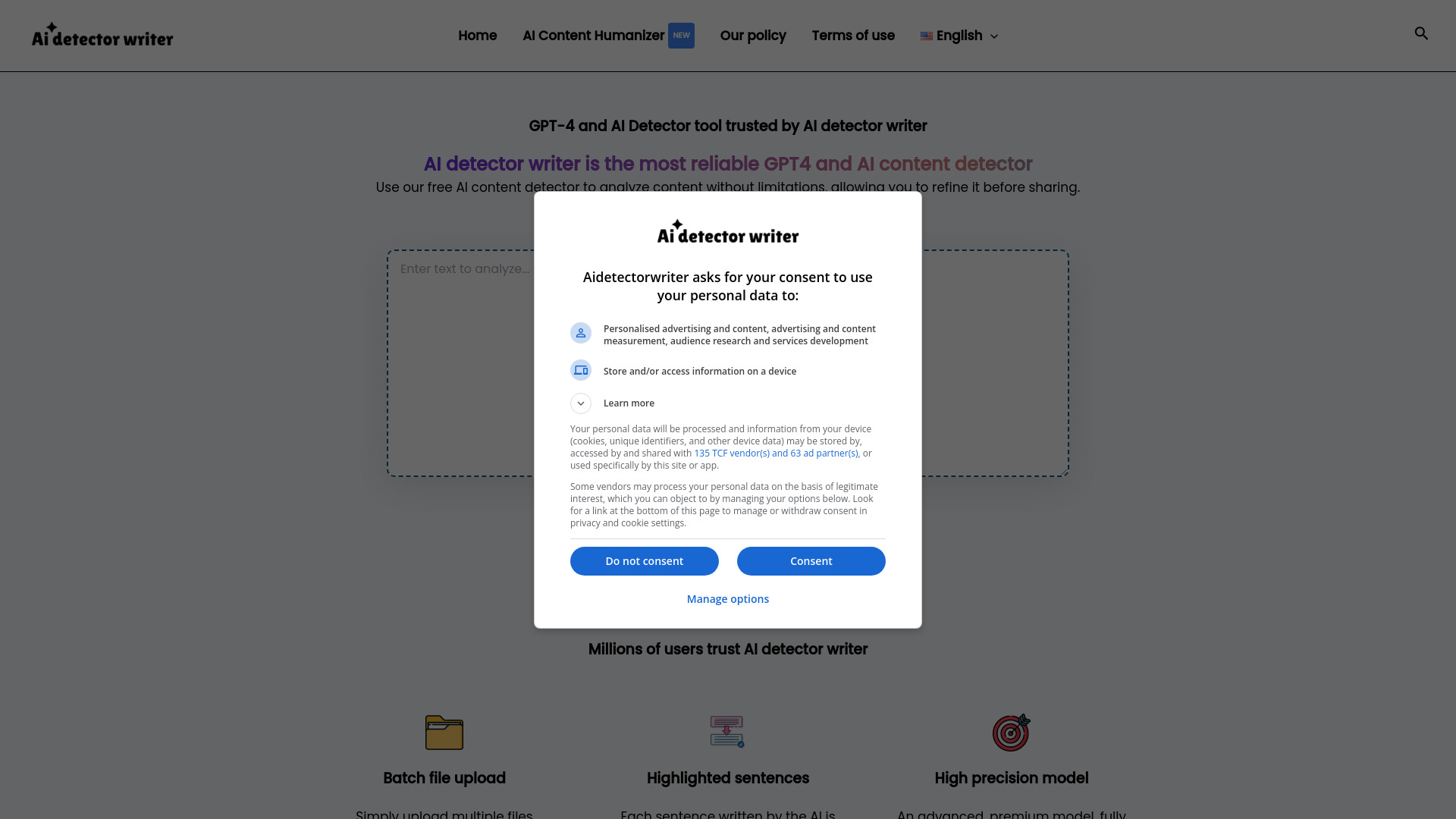 AI Detector Writer网页截图,AI Detector Writer网页快照