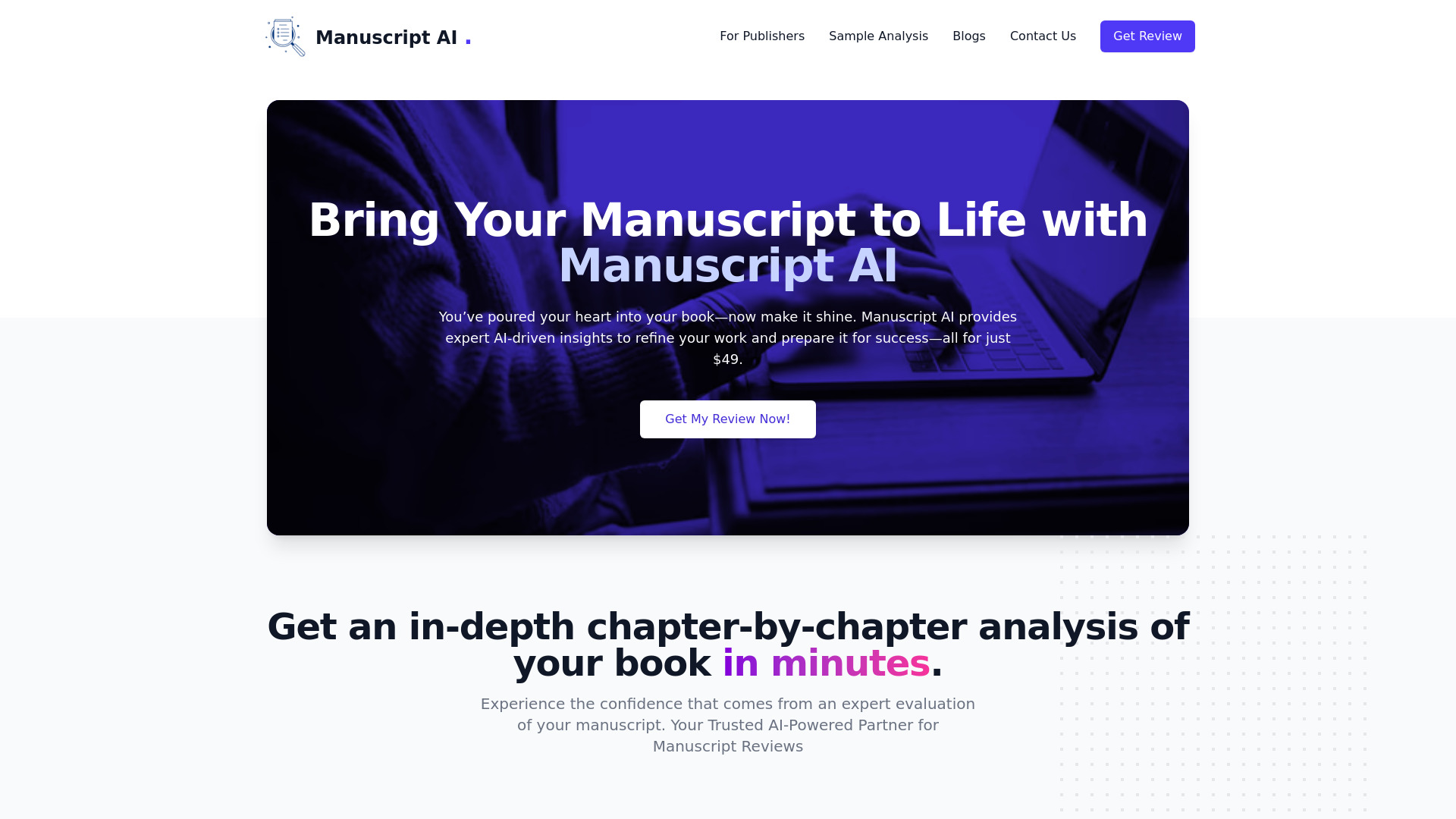 Manuscript AI网页截图,Manuscript AI网页快照