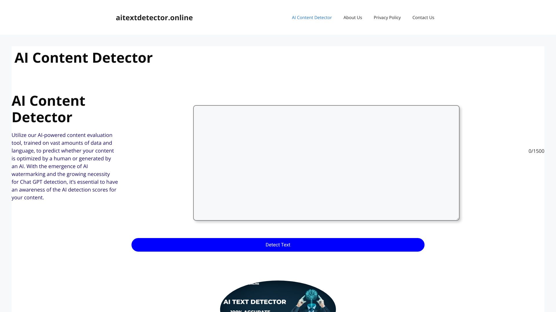 AI Text Detector网页截图,AI Text Detector网页快照