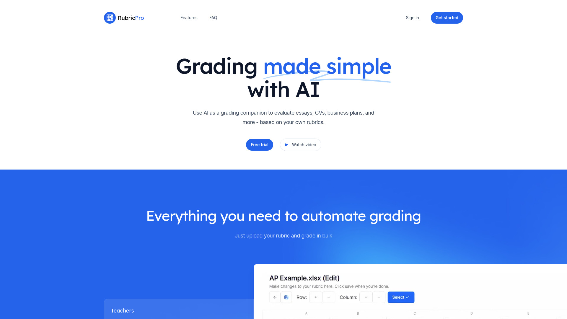 rubricpro.ai网页截图,rubricpro.ai网页快照