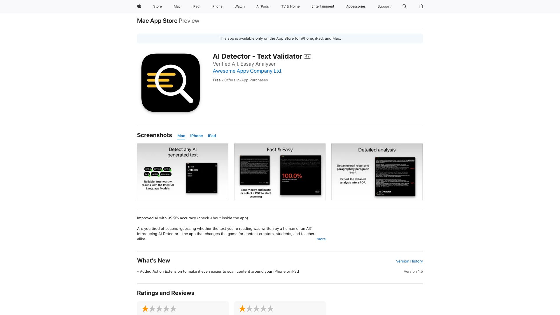 AI Detector – Text Validator网页截图,AI Detector – Text Validator网页快照