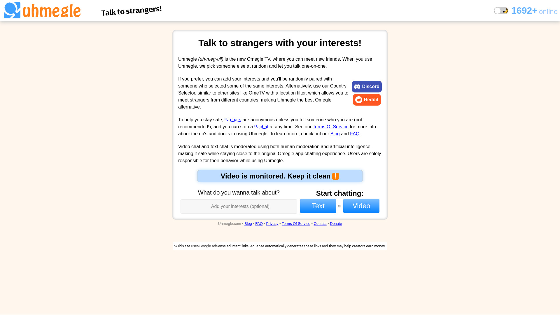 Uhmegle网页截图,Uhmegle网页快照