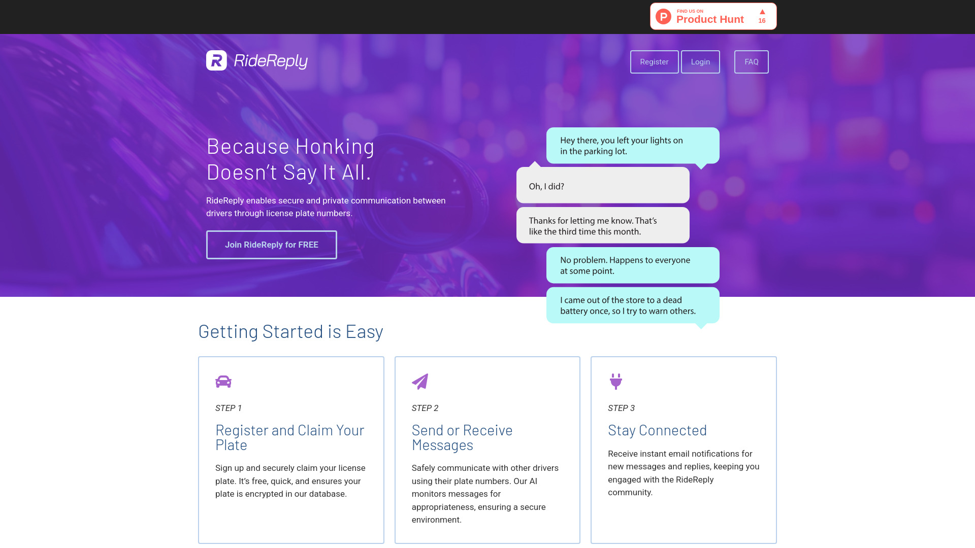 RideReply网页截图,RideReply网页快照