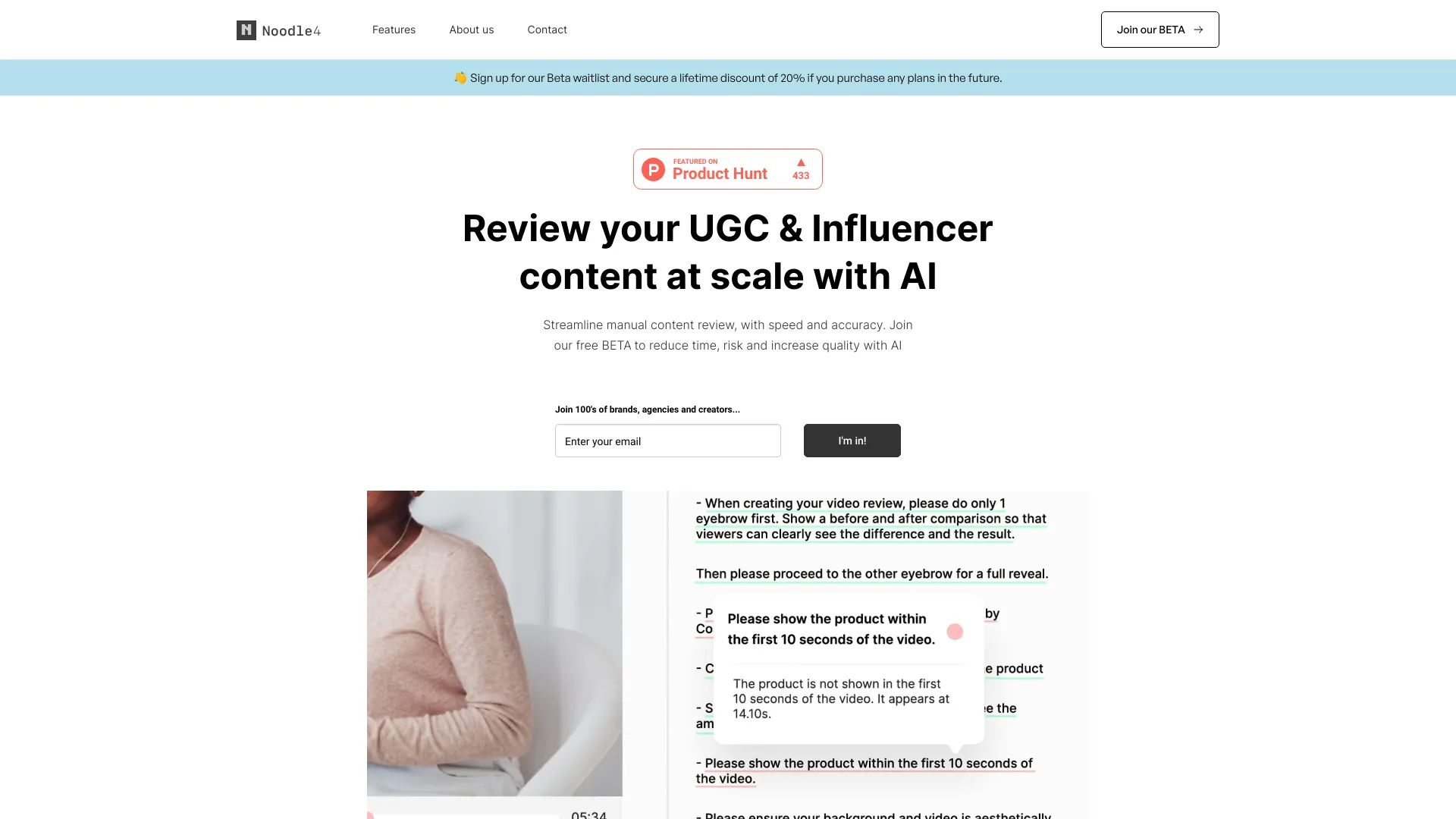 Noodle4 AI – Content review assistant.网页截图,Noodle4 AI – Content review assistant.网页快照