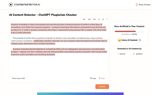 AI Content Detector Extension网页截图,AI Content Detector Extension网页快照