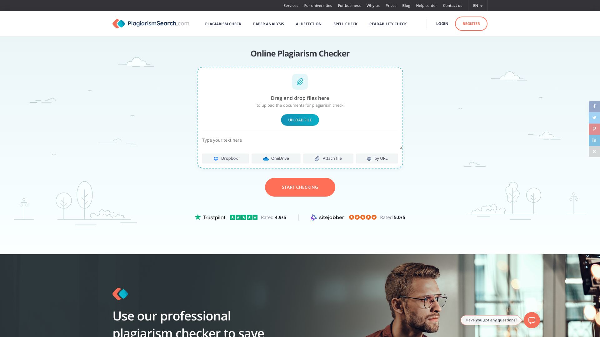 Plagiarismsearch.com网页截图,Plagiarismsearch.com网页快照