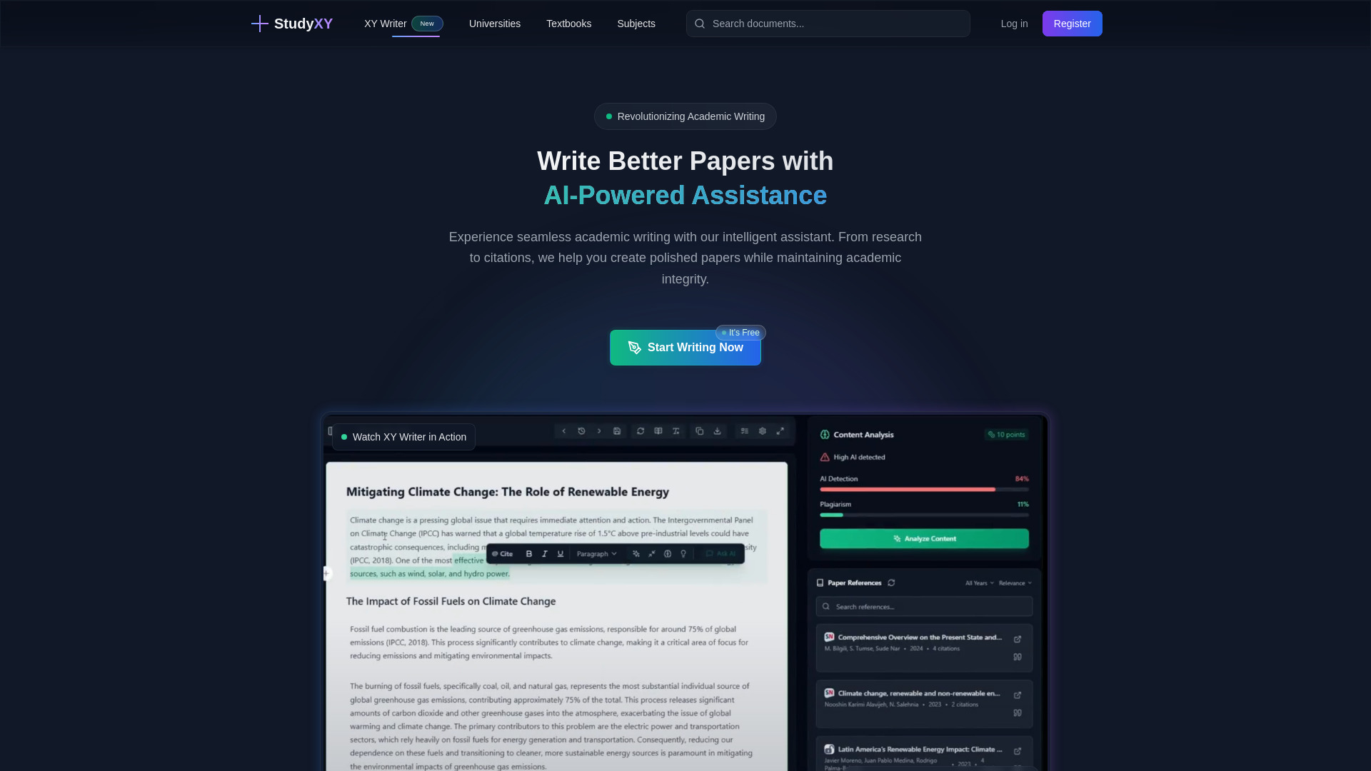 StudyXY – XY WRITER网页截图,StudyXY – XY WRITER网页快照
