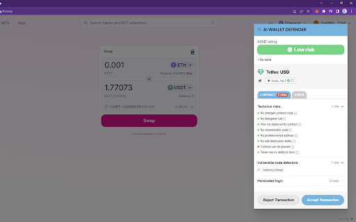 AI Wallet Defender网页截图,AI Wallet Defender网页快照