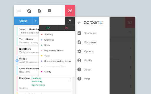 Acrolinx for Chrome网页截图,Acrolinx for Chrome网页快照