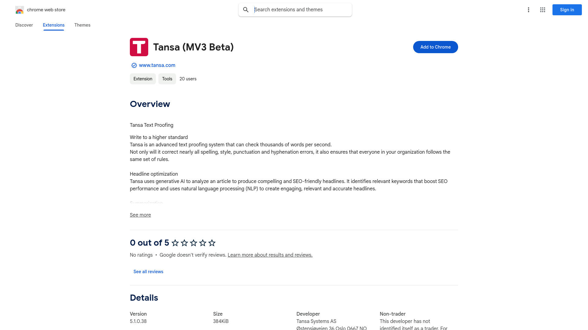 Tansa (MV3 Beta)网页截图,Tansa (MV3 Beta)网页快照