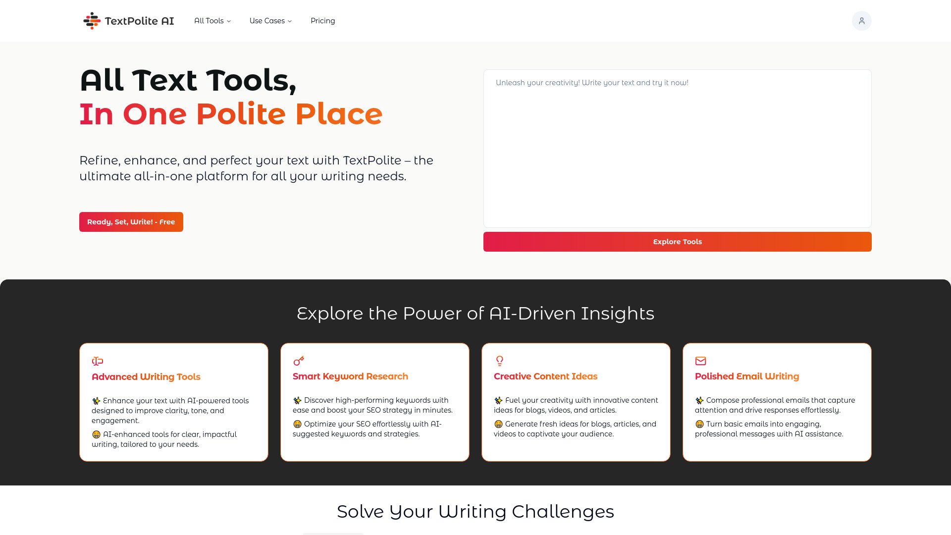 TextPolite AI网页截图,TextPolite AI网页快照