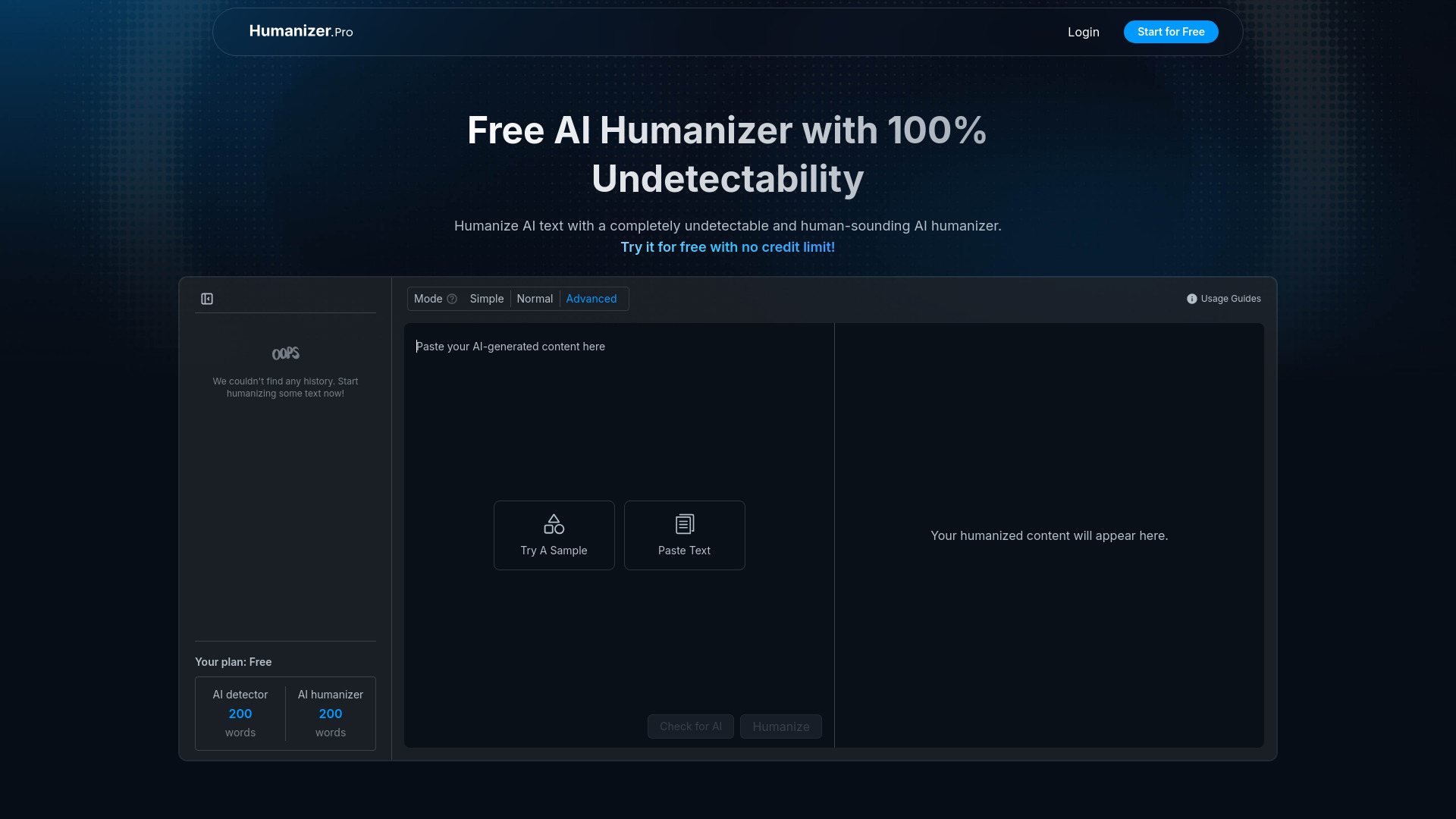 Humanizer.Pro网页截图,Humanizer.Pro网页快照