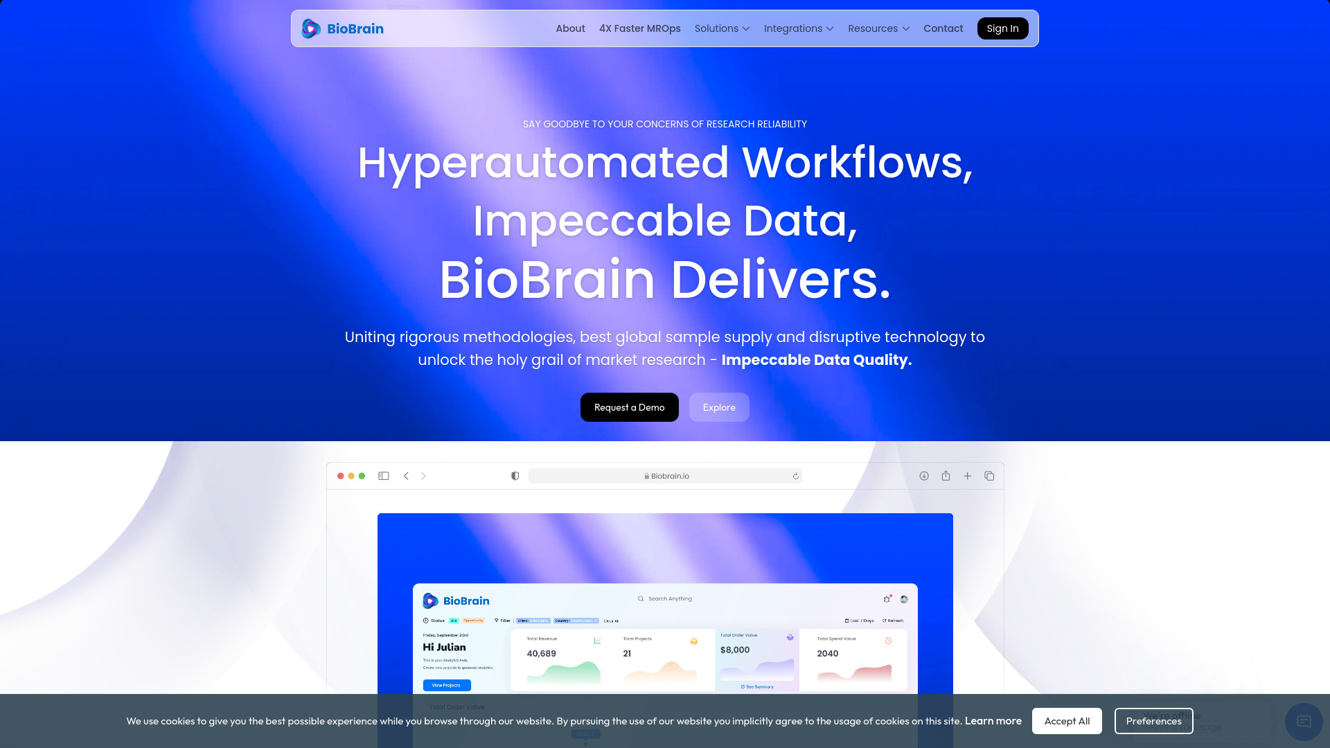 BioBrain Insights MROps Platform网页截图,BioBrain Insights MROps Platform网页快照