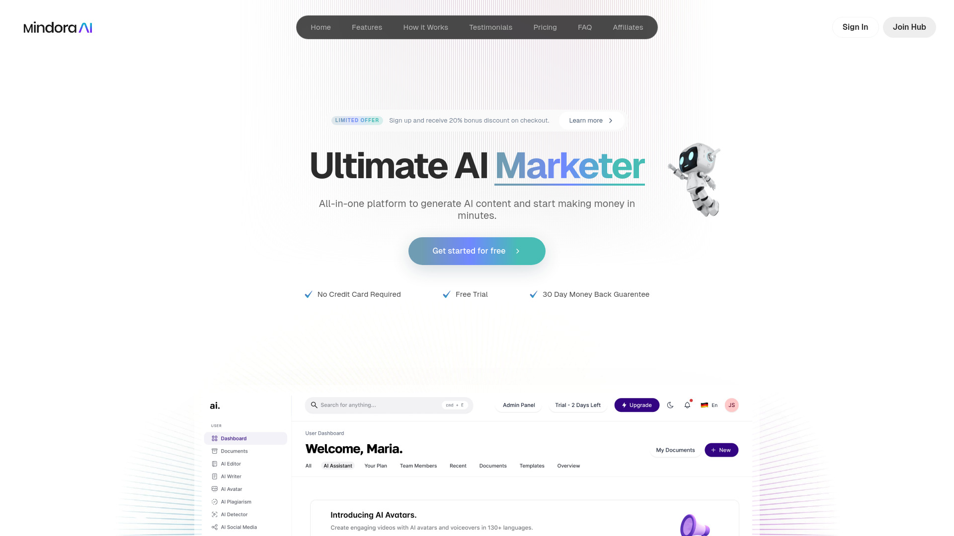 MindoraAI网页截图,MindoraAI网页快照