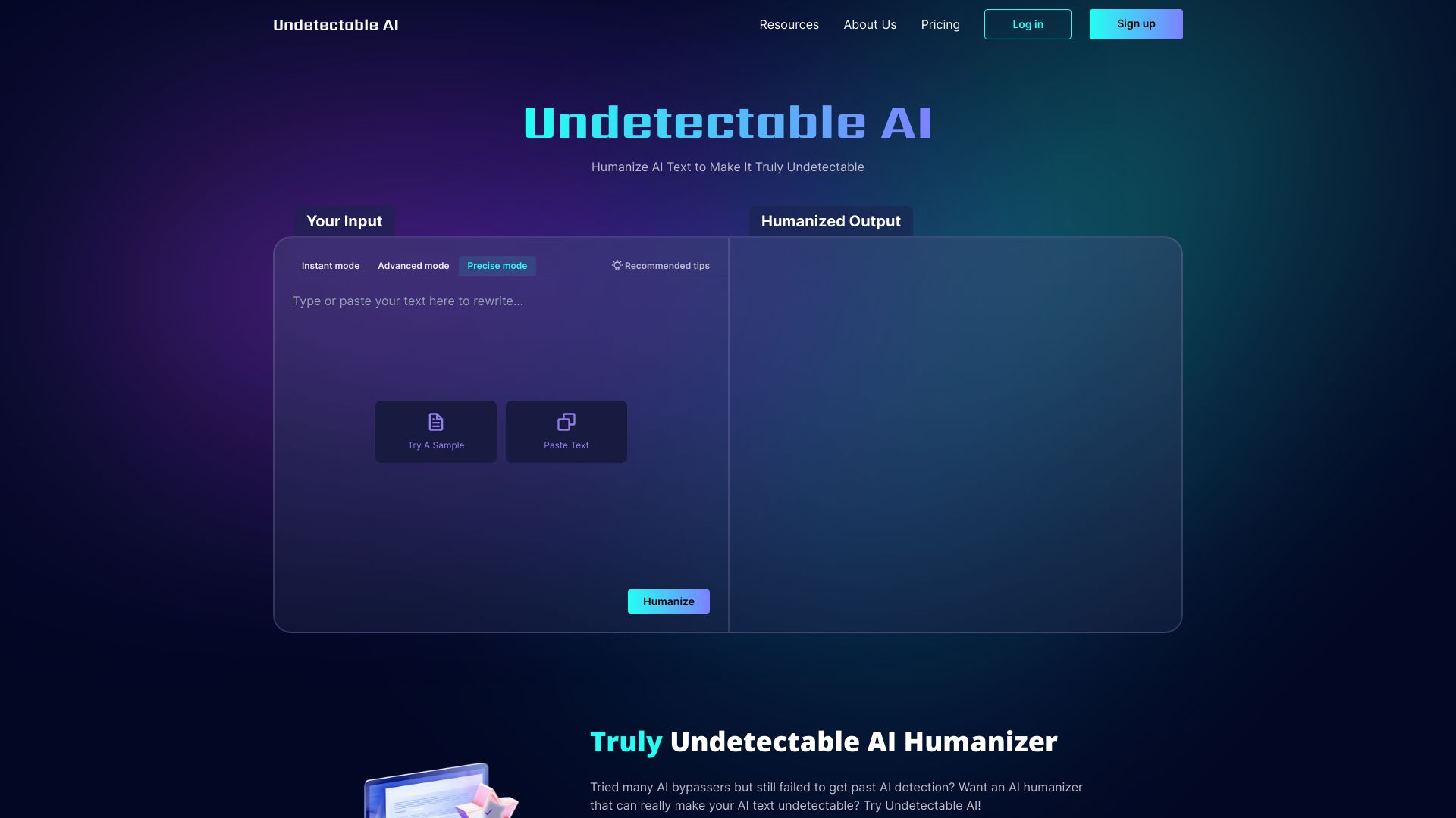 UndetectableAI网页截图,UndetectableAI网页快照