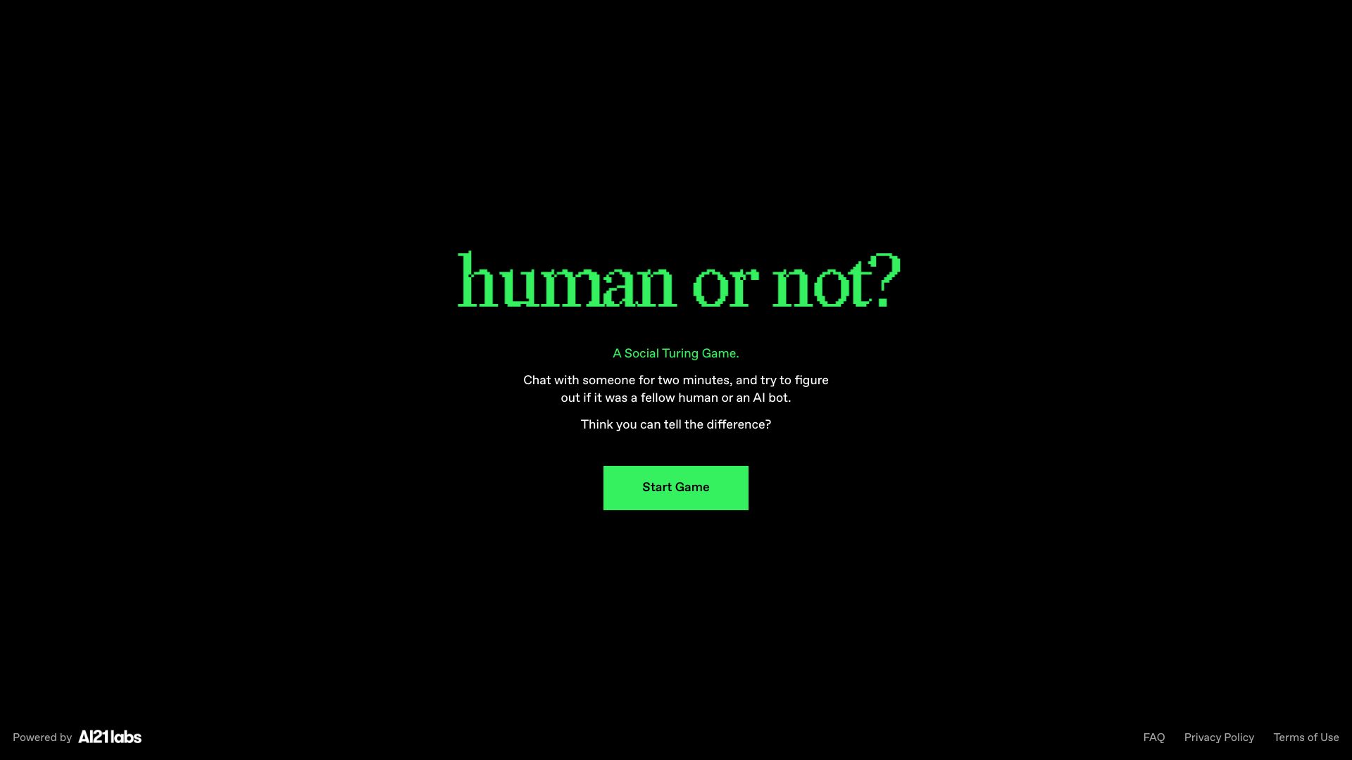 Human or Not?网页截图,Human or Not?网页快照
