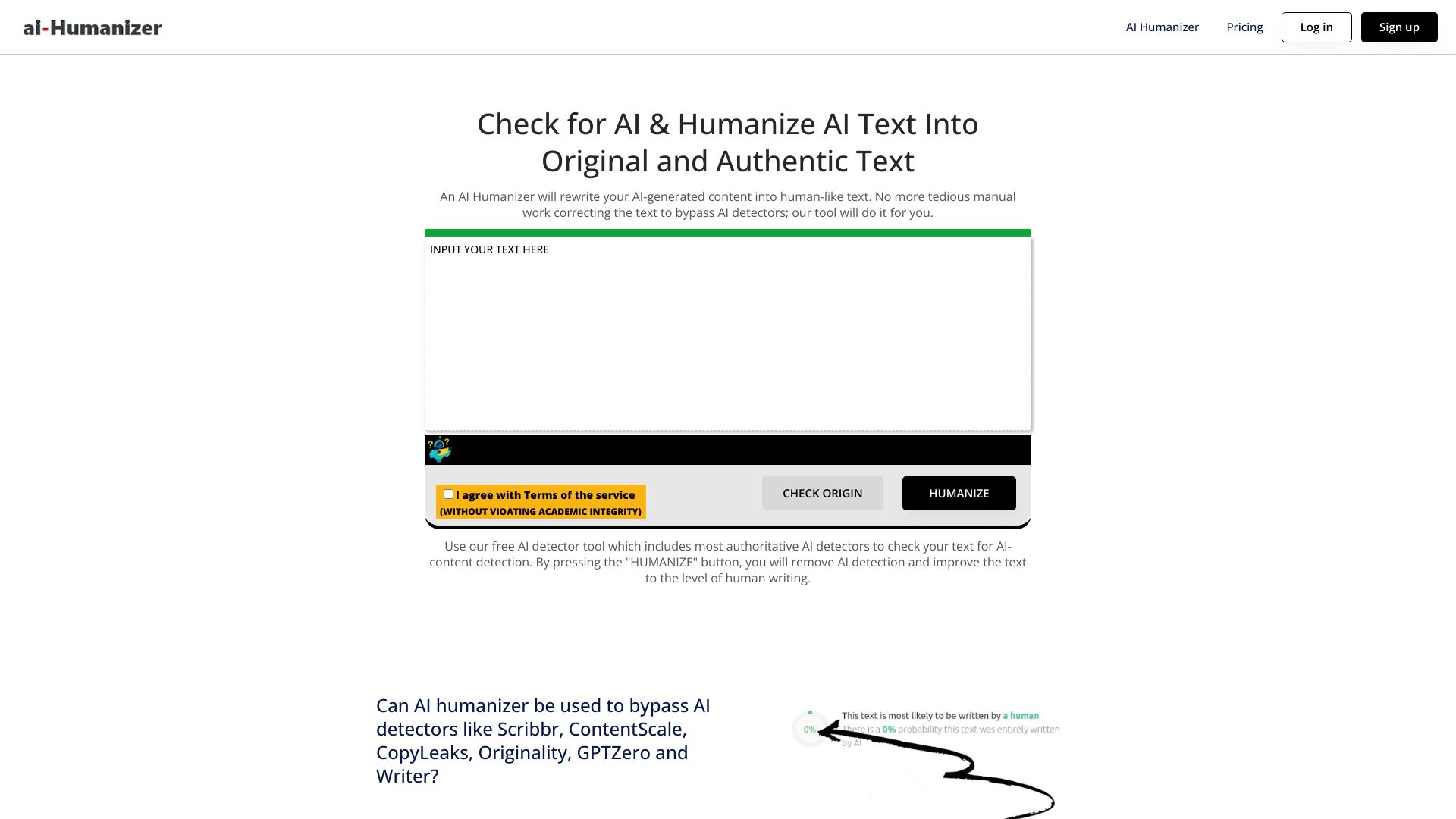 AI Humanizer网页截图,AI Humanizer网页快照