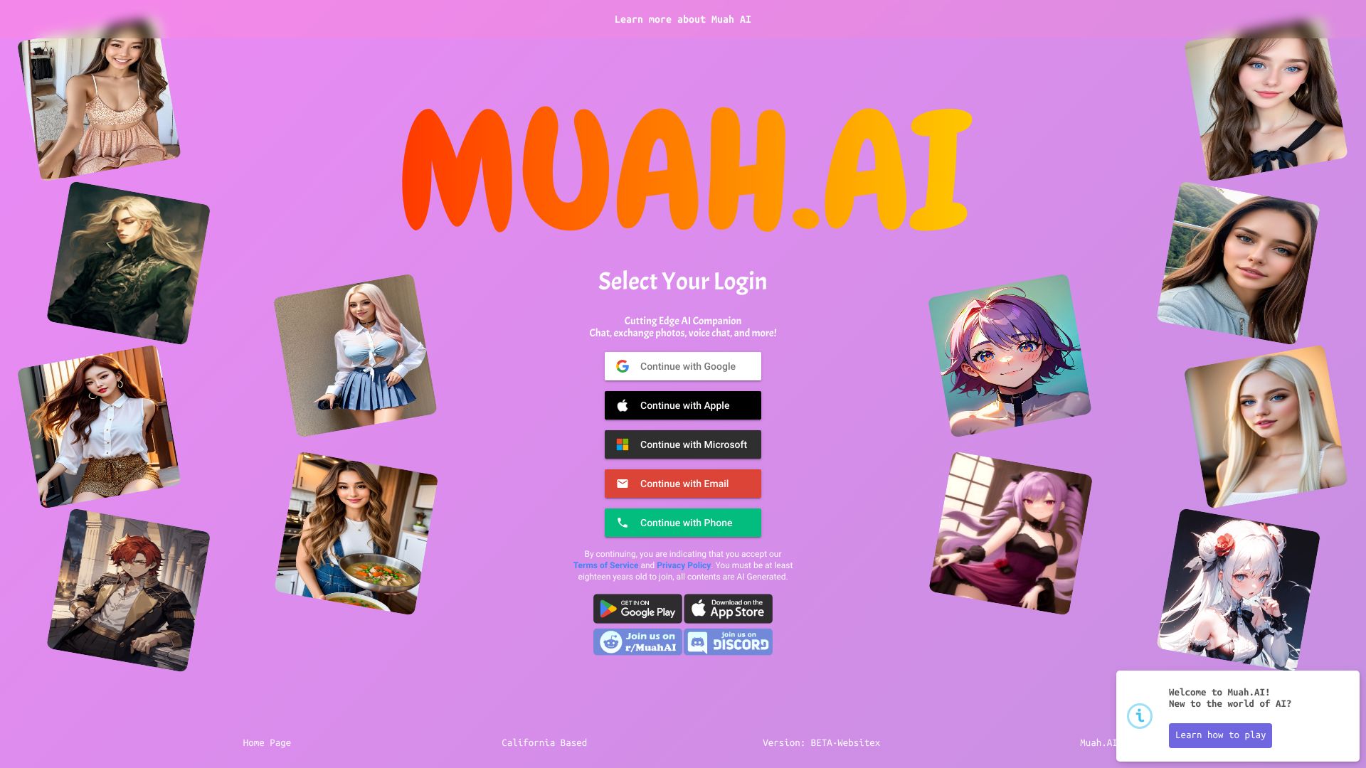 Muah.AI网页截图,Muah.AI网页快照