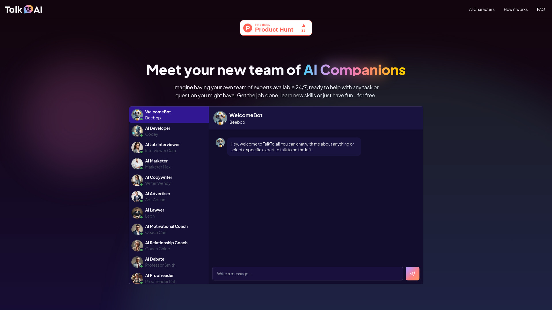 TalkTo AI网页截图,TalkTo AI网页快照