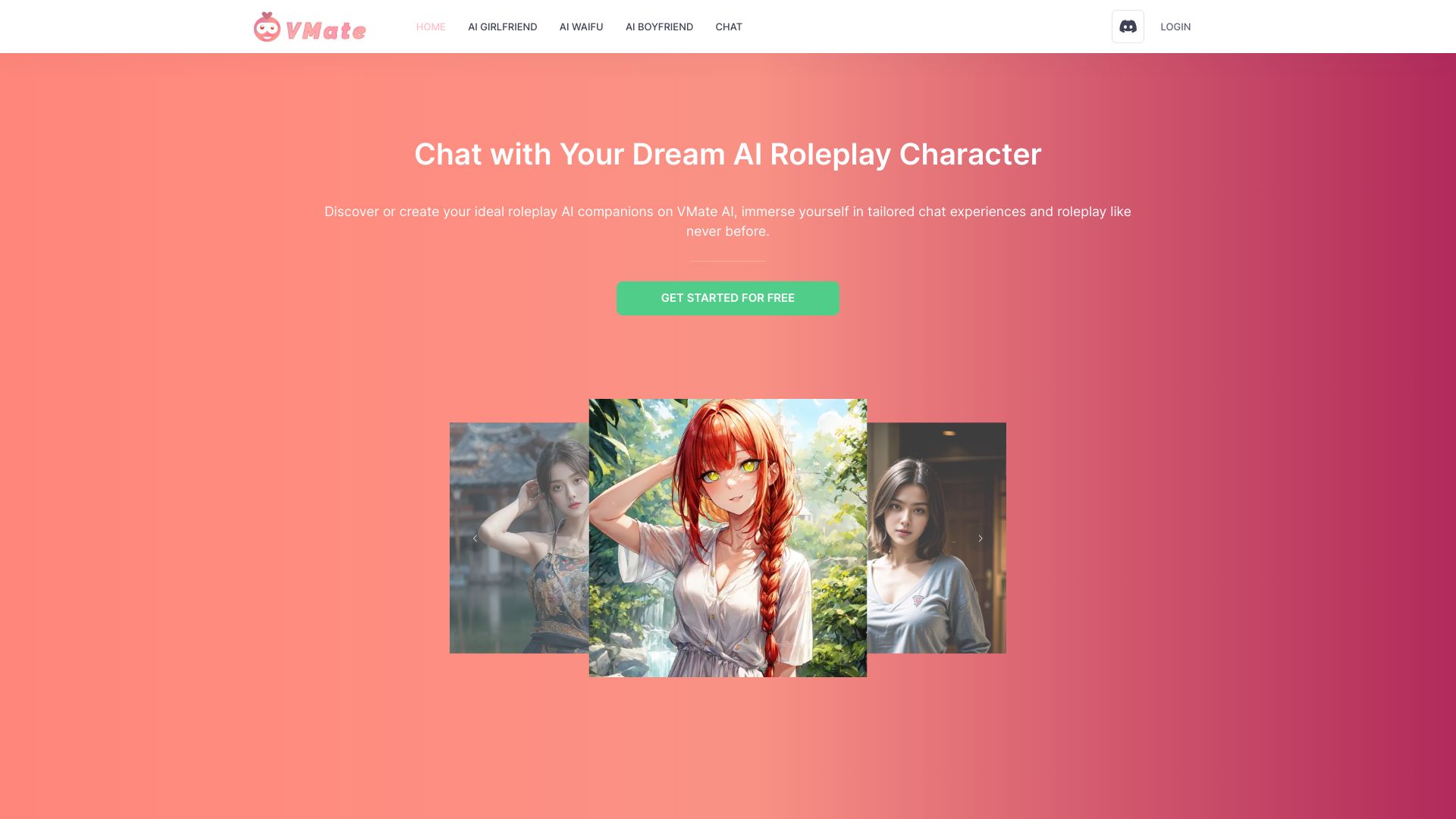 VMate – AI Roleplay Chatbot网页截图,VMate – AI Roleplay Chatbot网页快照