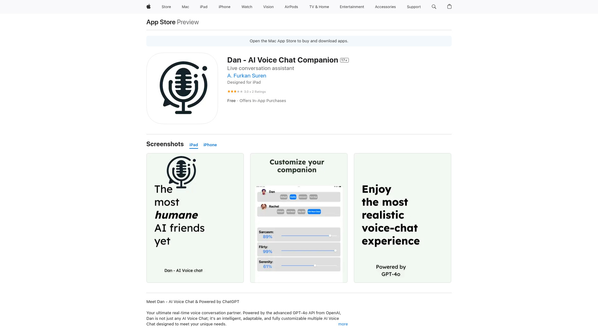 Dan: AI Voice Chat网页截图,Dan: AI Voice Chat网页快照