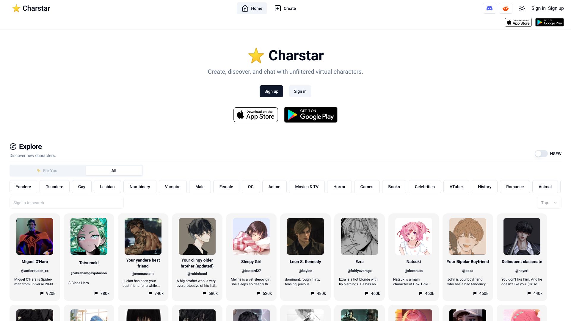 Charstar网页截图,Charstar网页快照