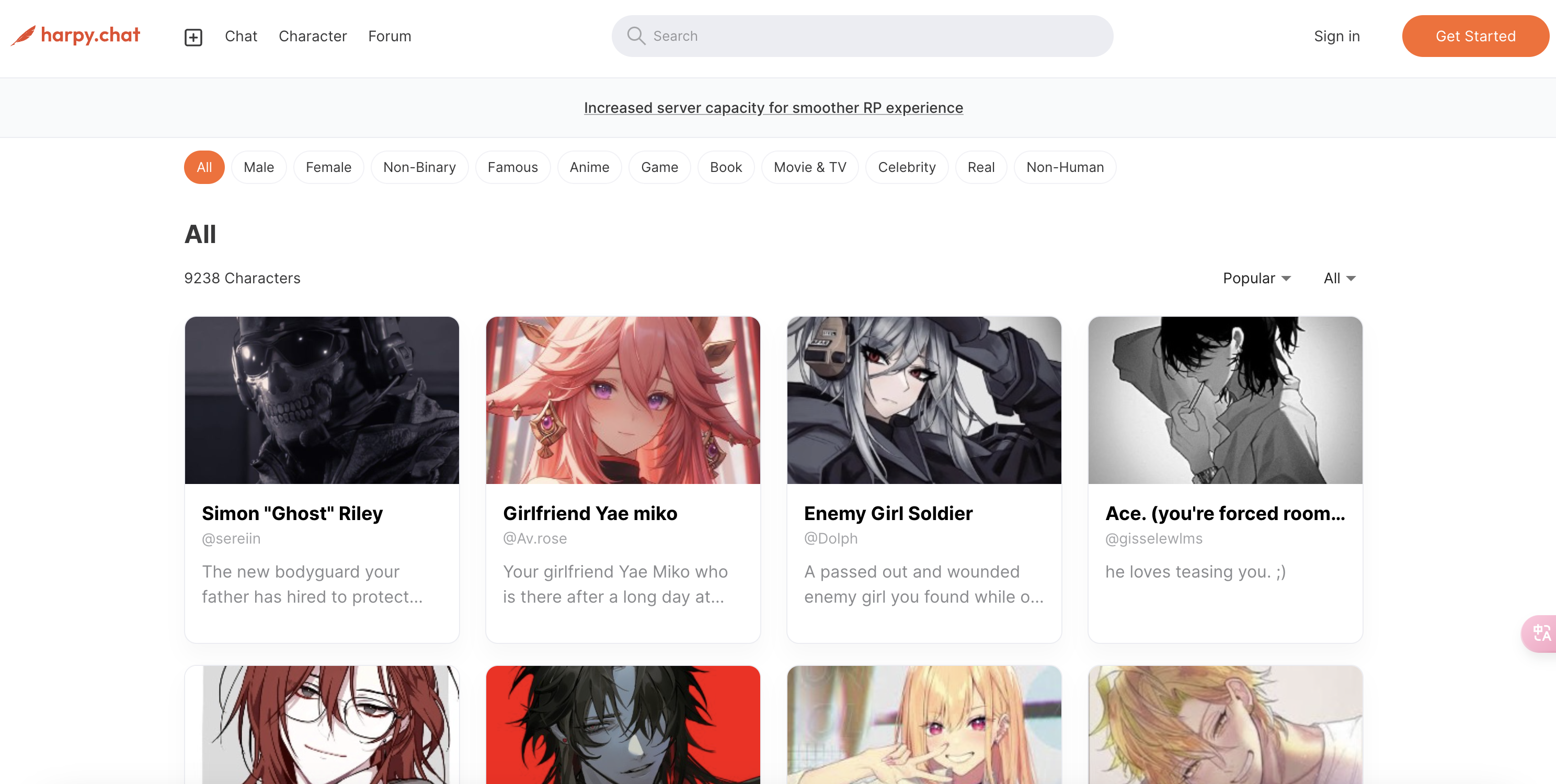 Harpy Chat网页截图,Harpy Chat网页快照