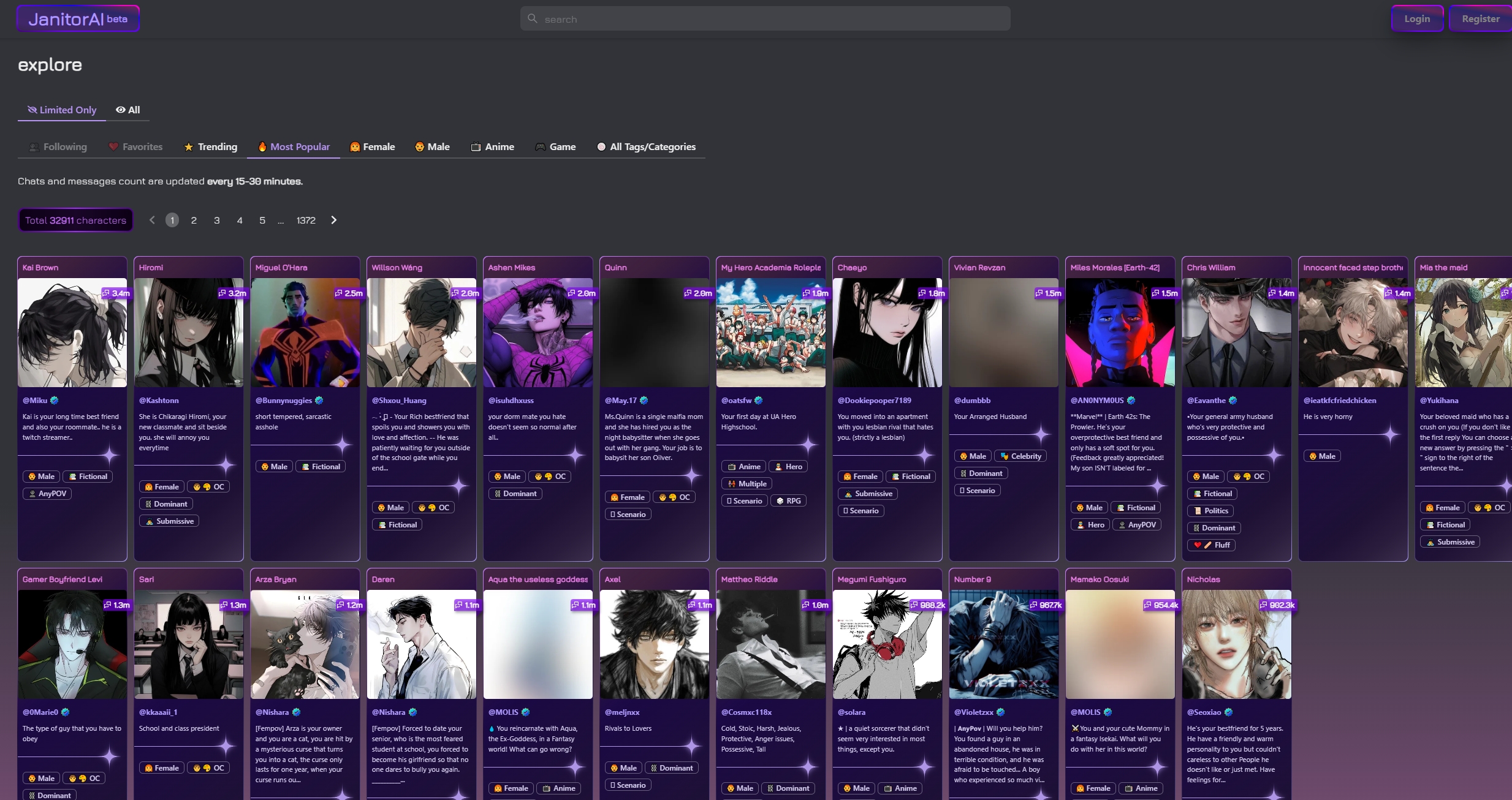 JanitorAI网页截图,JanitorAI网页快照