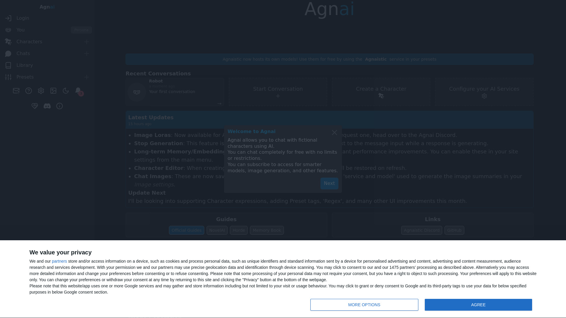 Agnaistic-agnai chat网页截图,Agnaistic-agnai chat网页快照