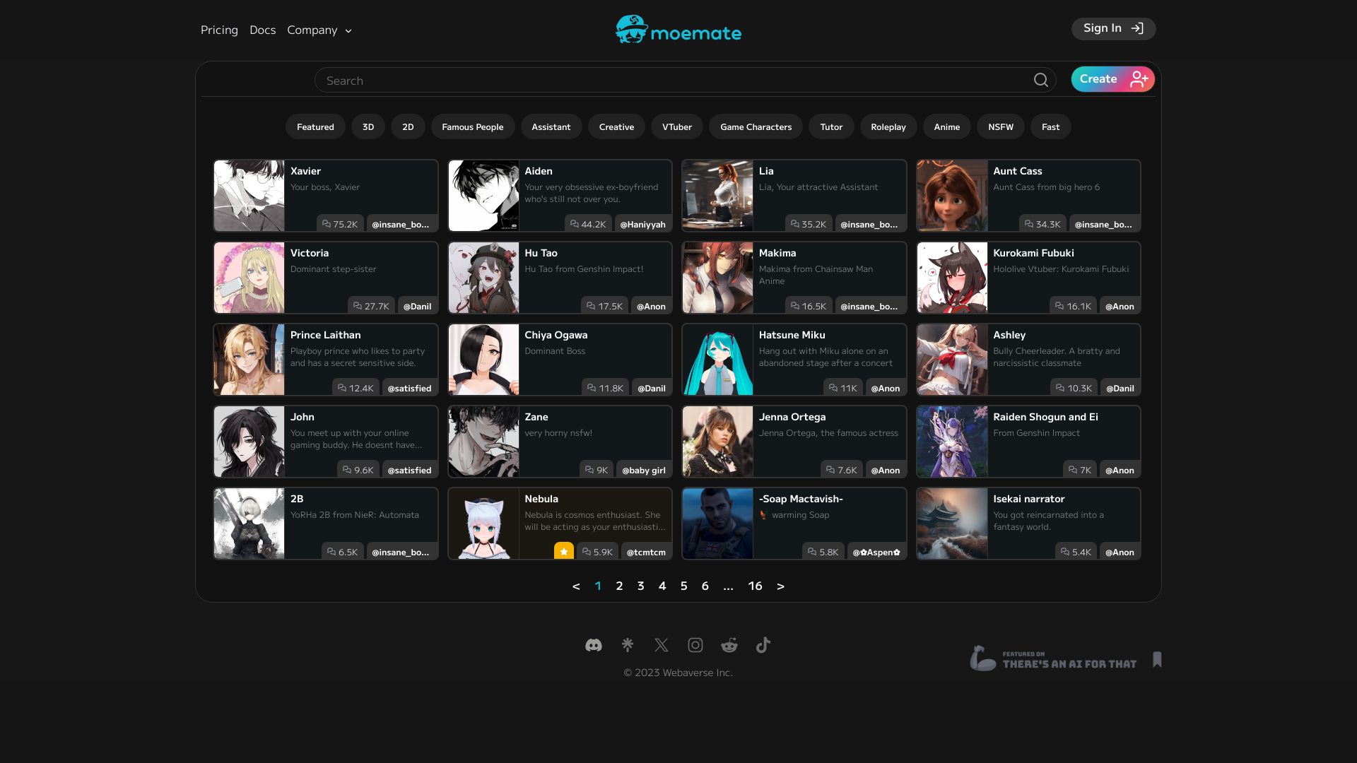 Moemate网页截图,Moemate网页快照