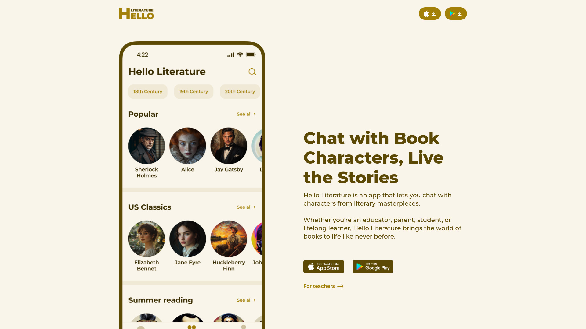Hello Literature网页截图,Hello Literature网页快照