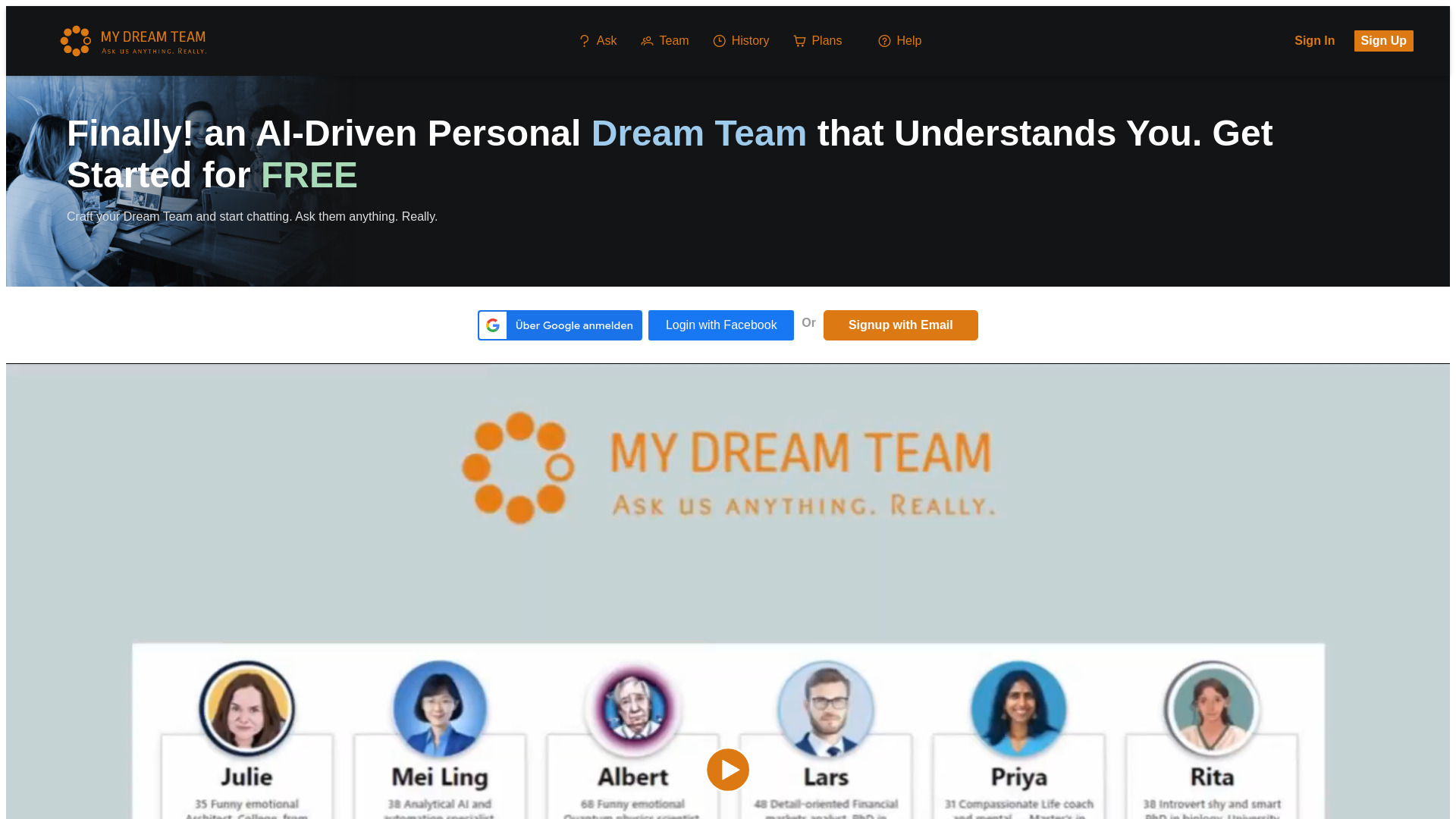 My Dream Team网页截图,My Dream Team网页快照