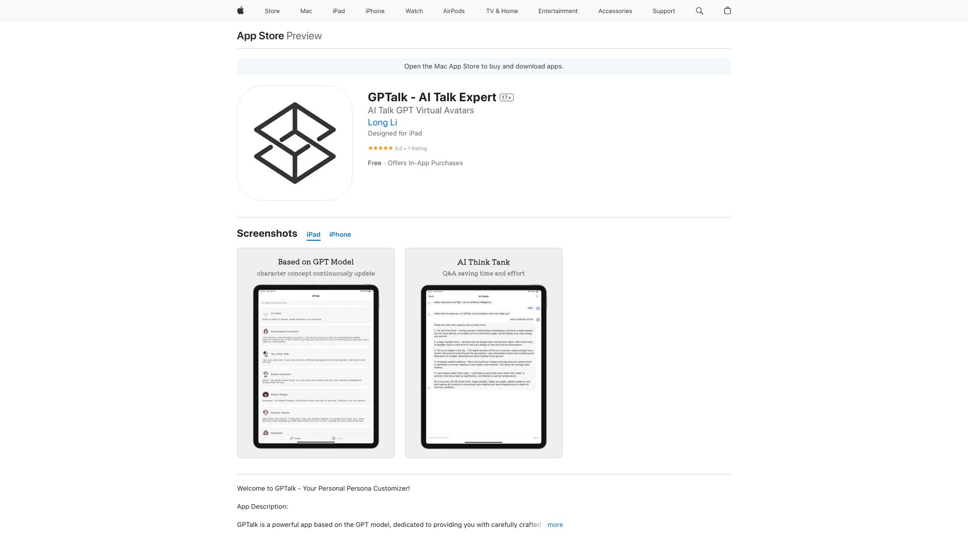 GPTalk – AI Talk Expert网页截图,GPTalk – AI Talk Expert网页快照