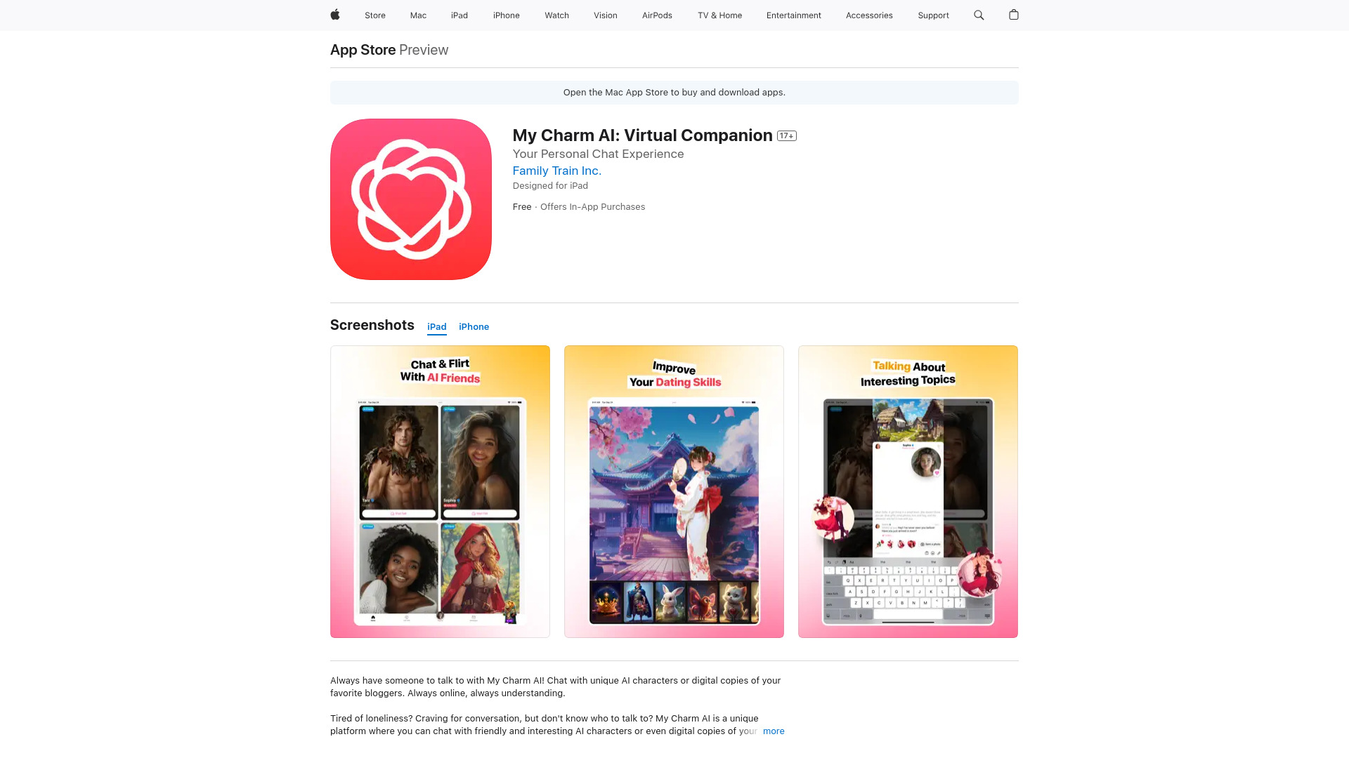 My Charm AI: Virtual Companion网页截图,My Charm AI: Virtual Companion网页快照